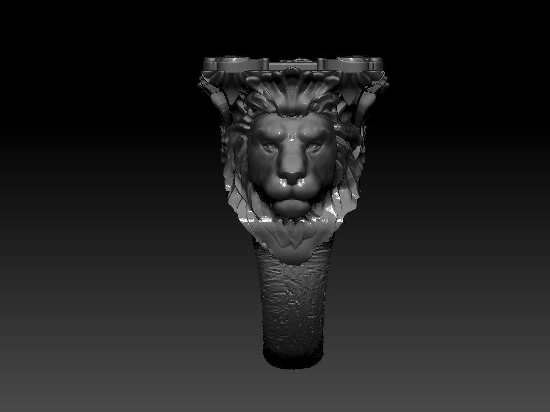 Last Supper Bas-Relief with lion head ring 3D print model 3D print model_10