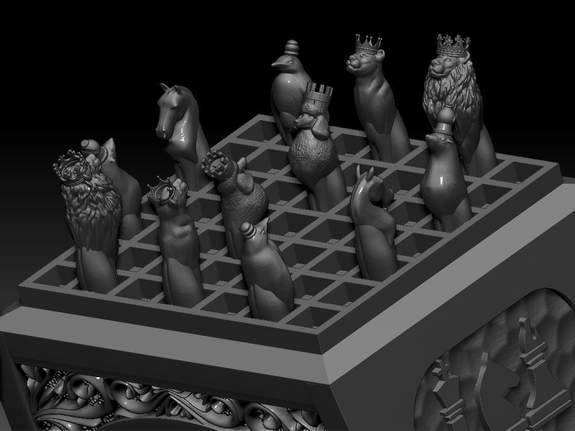 Beautiful Chess Animal Enemal  Ring 3D print model 3D print model_9