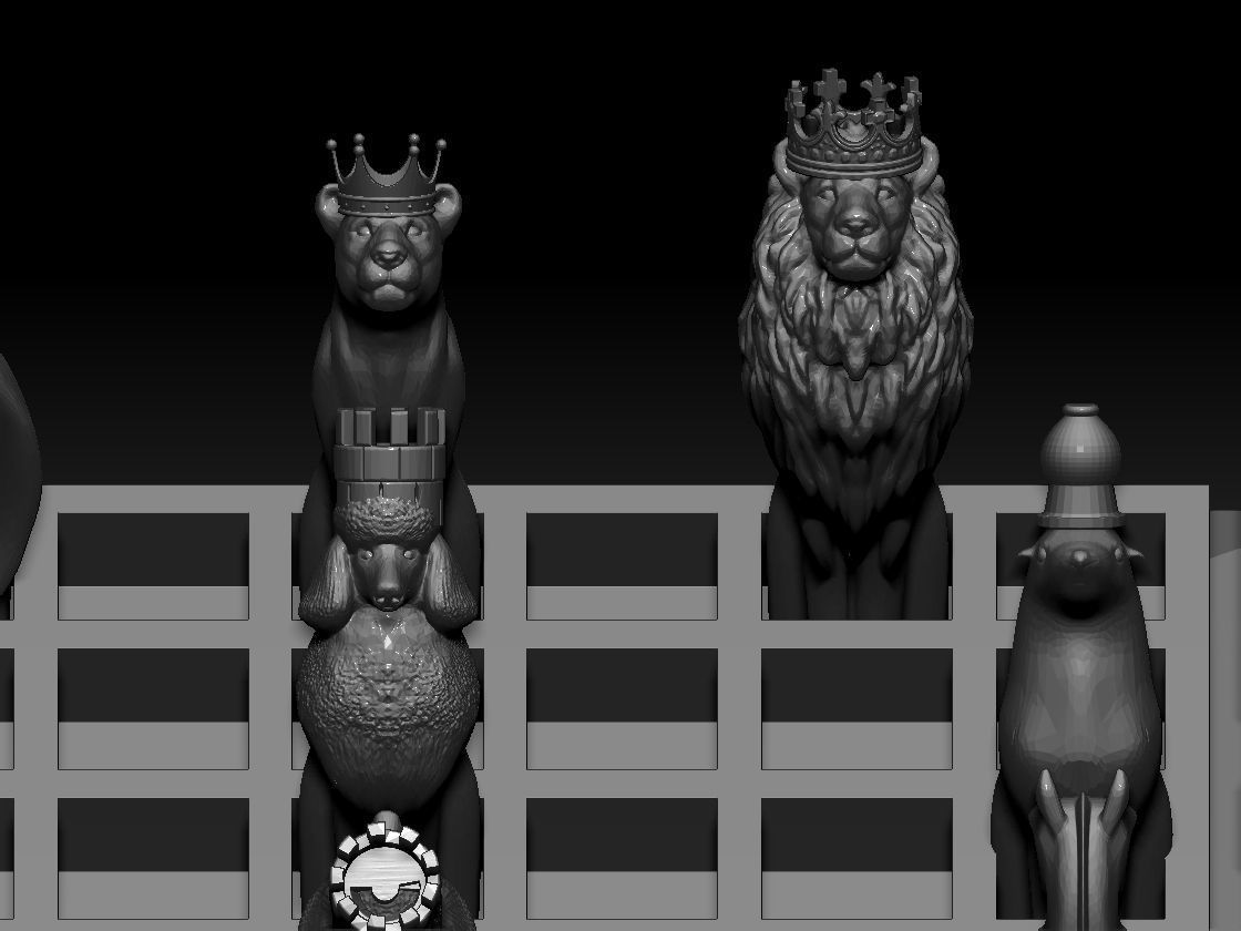 Beautiful Chess Animal Enemal  Ring 3D print model 3D print model_11