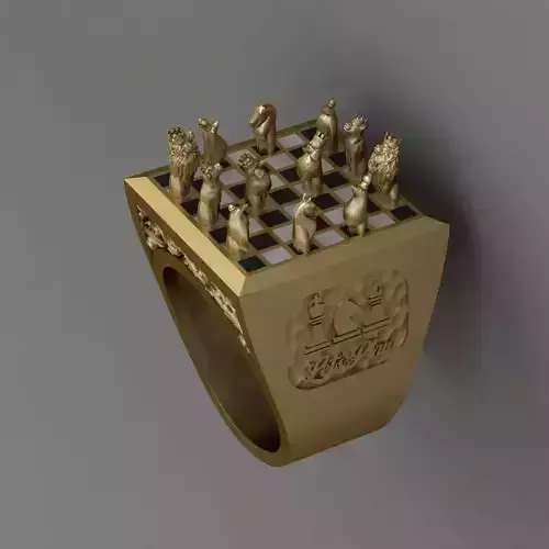 Beautiful Chess Animal Enemal  Ring 3D print model