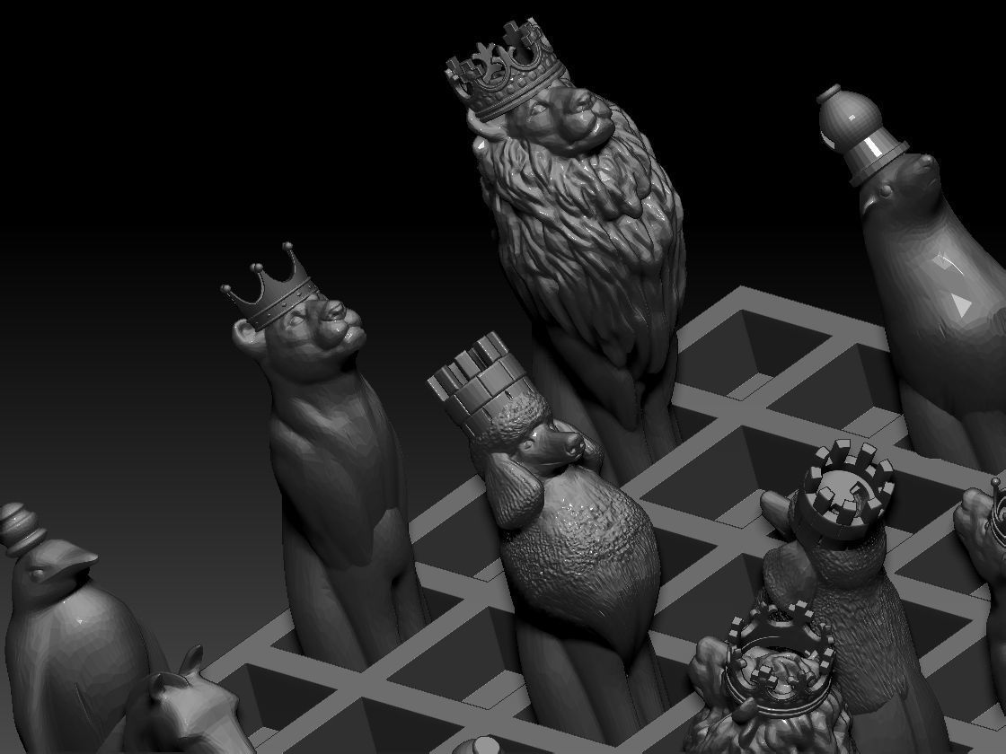 Beautiful Chess Animal Enemal  Ring 3D print model 3D print model_6