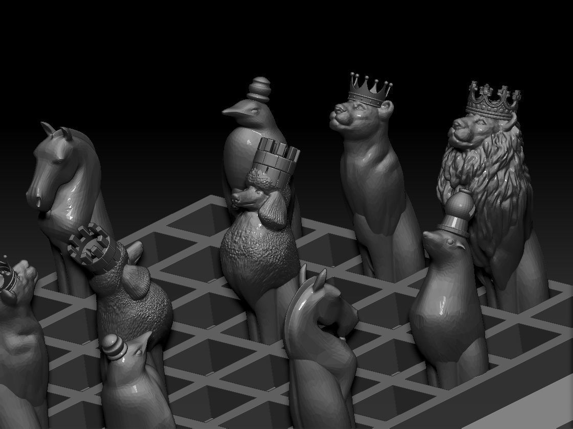Beautiful Chess Animal Enemal  Ring 3D print model 3D print model_5