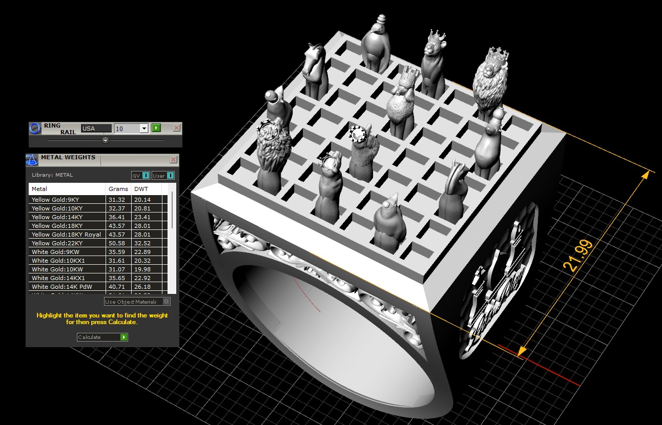 Beautiful Chess Animal Enemal  Ring 3D print model 3D print model_12