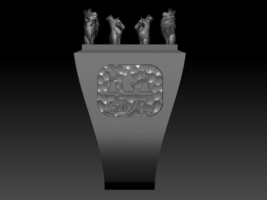 Beautiful Chess Animal Enemal  Ring 3D print model 3D print model_7