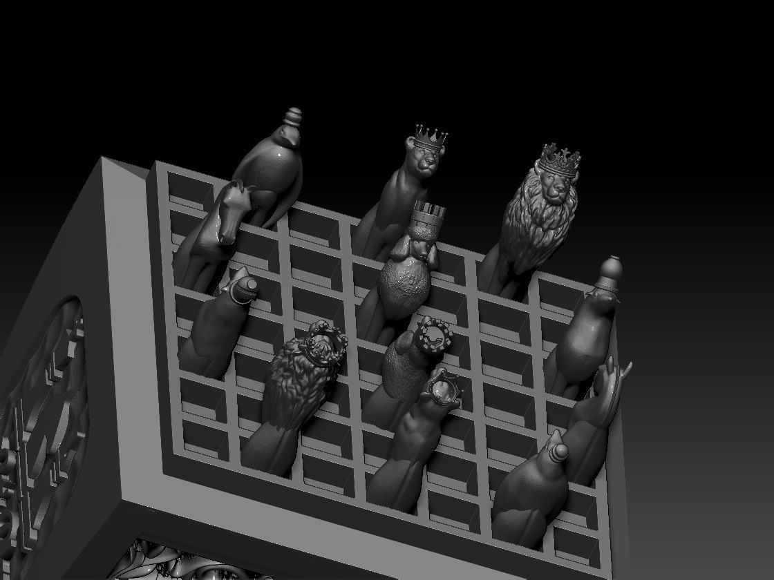 Beautiful Chess Animal Enemal  Ring 3D print model 3D print model_4