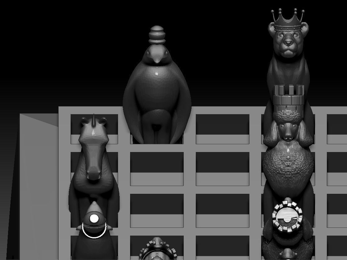 Beautiful Chess Animal Enemal  Ring 3D print model 3D print model_10