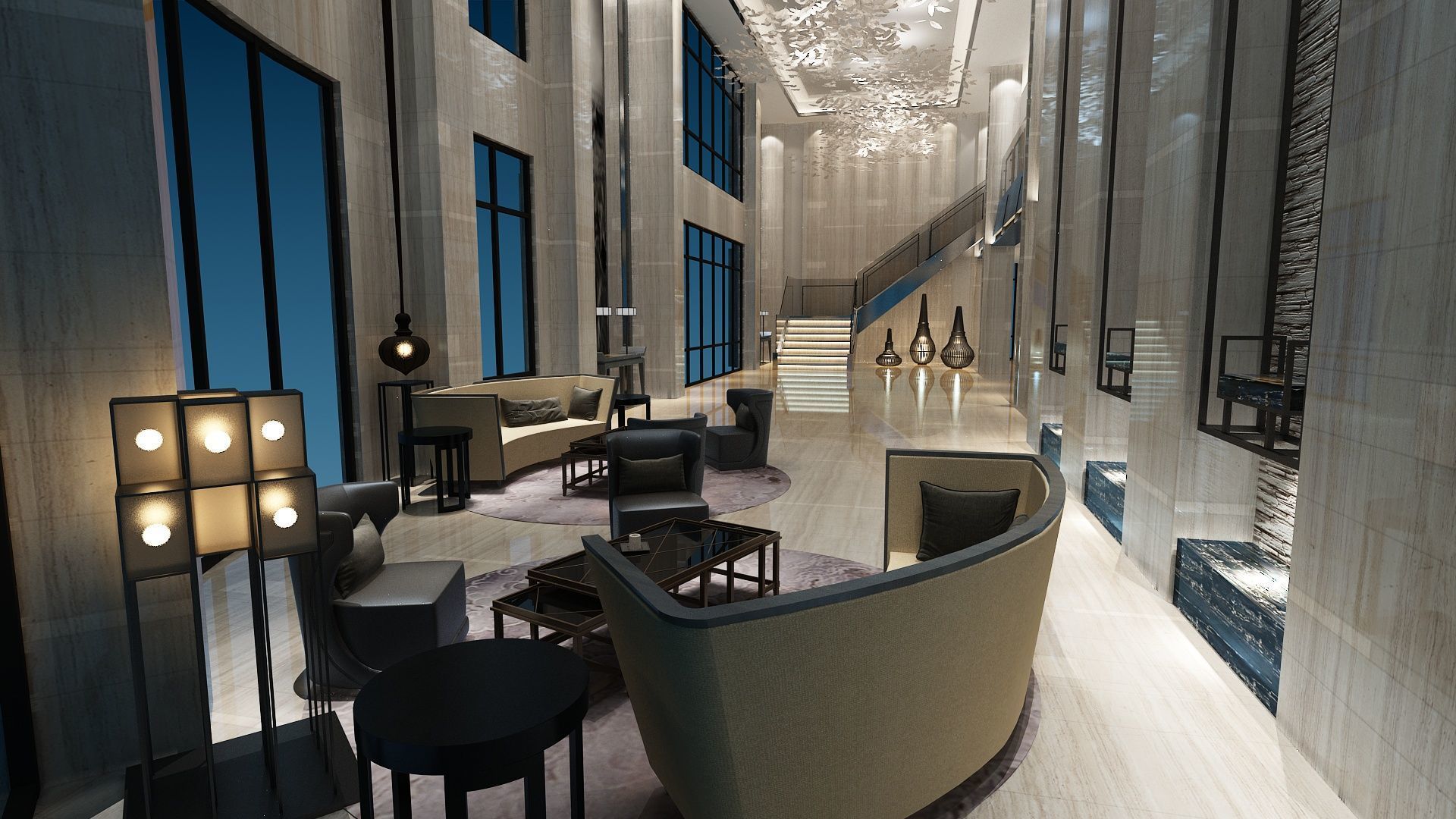 The Hotel Lobby 2 3D model_2