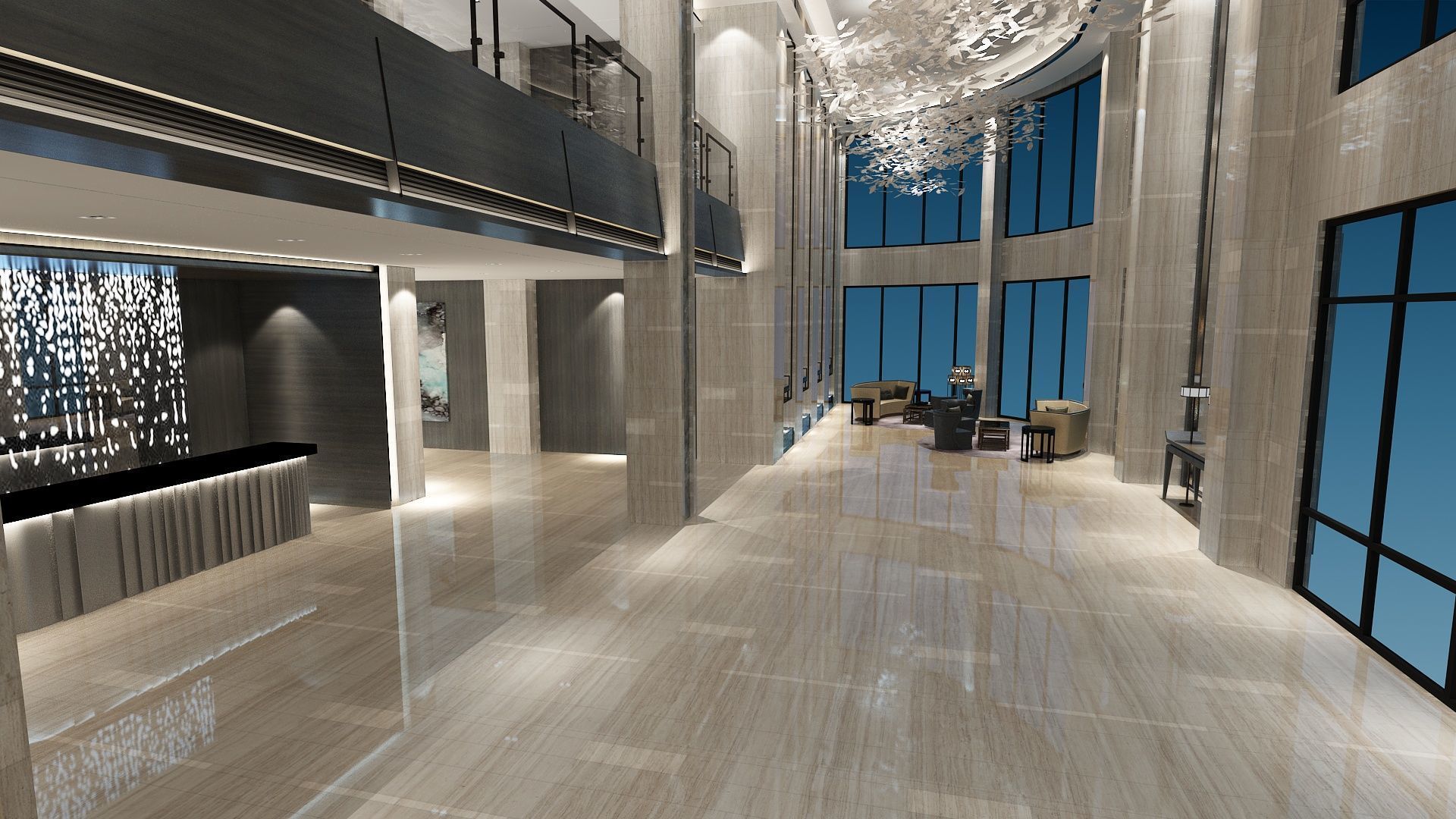 The Hotel Lobby 2 3D model_4