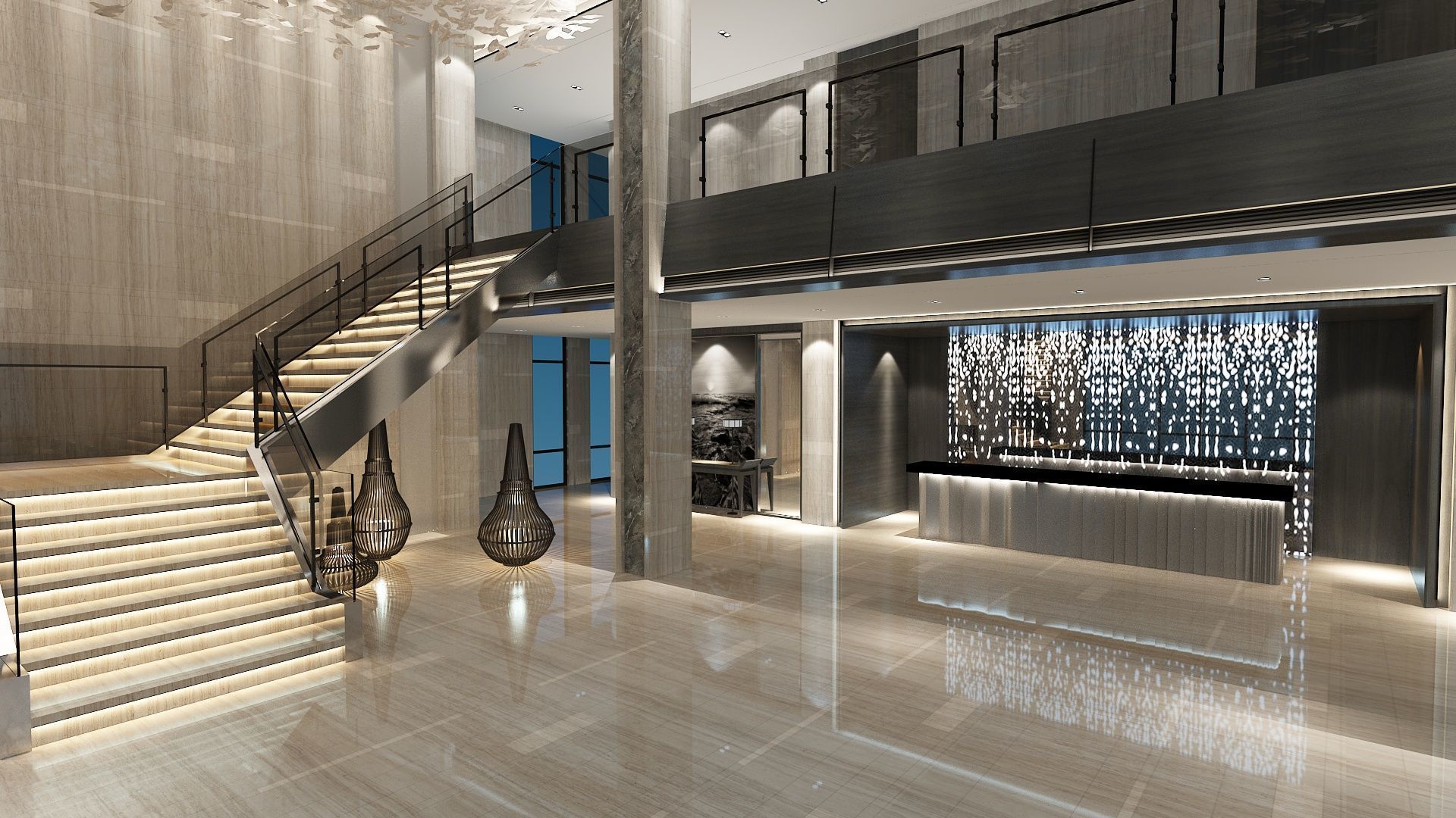 The Hotel Lobby 2 3D model_3