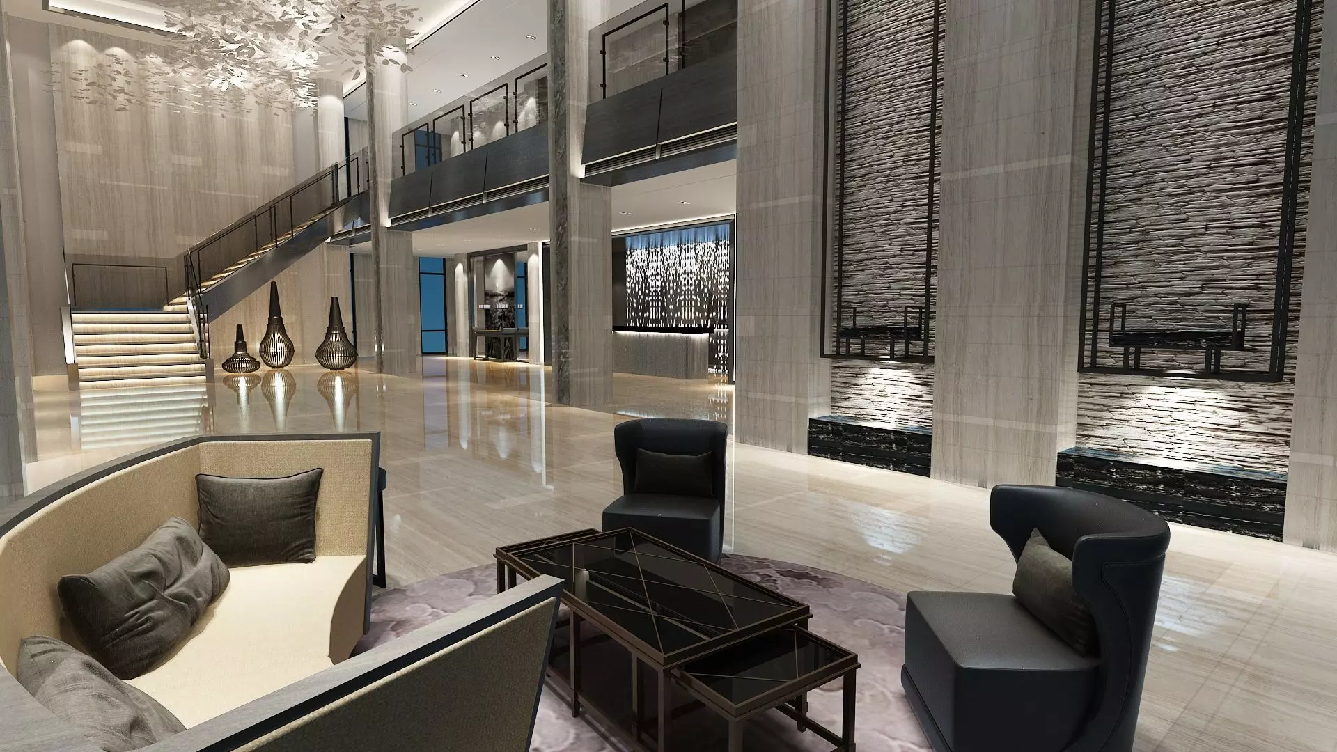 The Hotel Lobby 2 3D model_0
