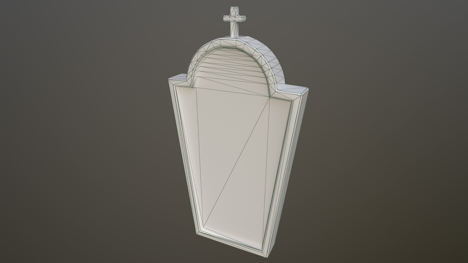 Old Dirty Tombstone Cross christian tomb Low-poly 3D model_4