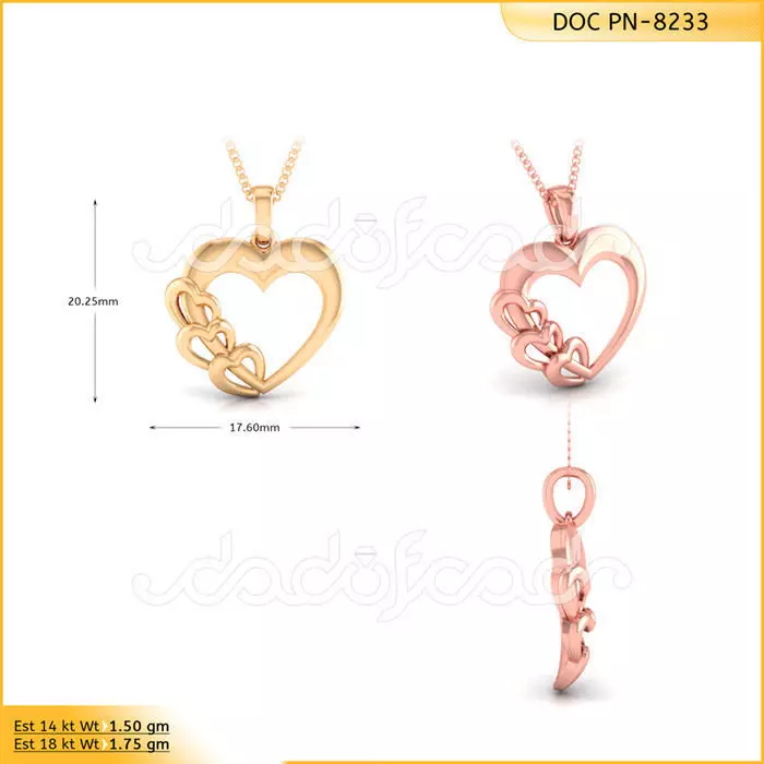light weight yellow gold diamond pendent -DOC-P8233 3D print model