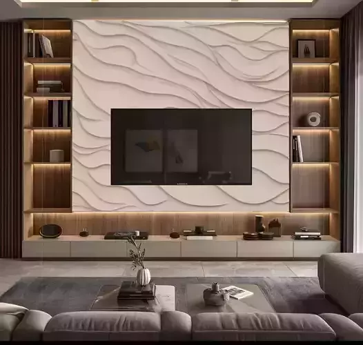 decor set wall tv panel wall relief mural CNC 65 