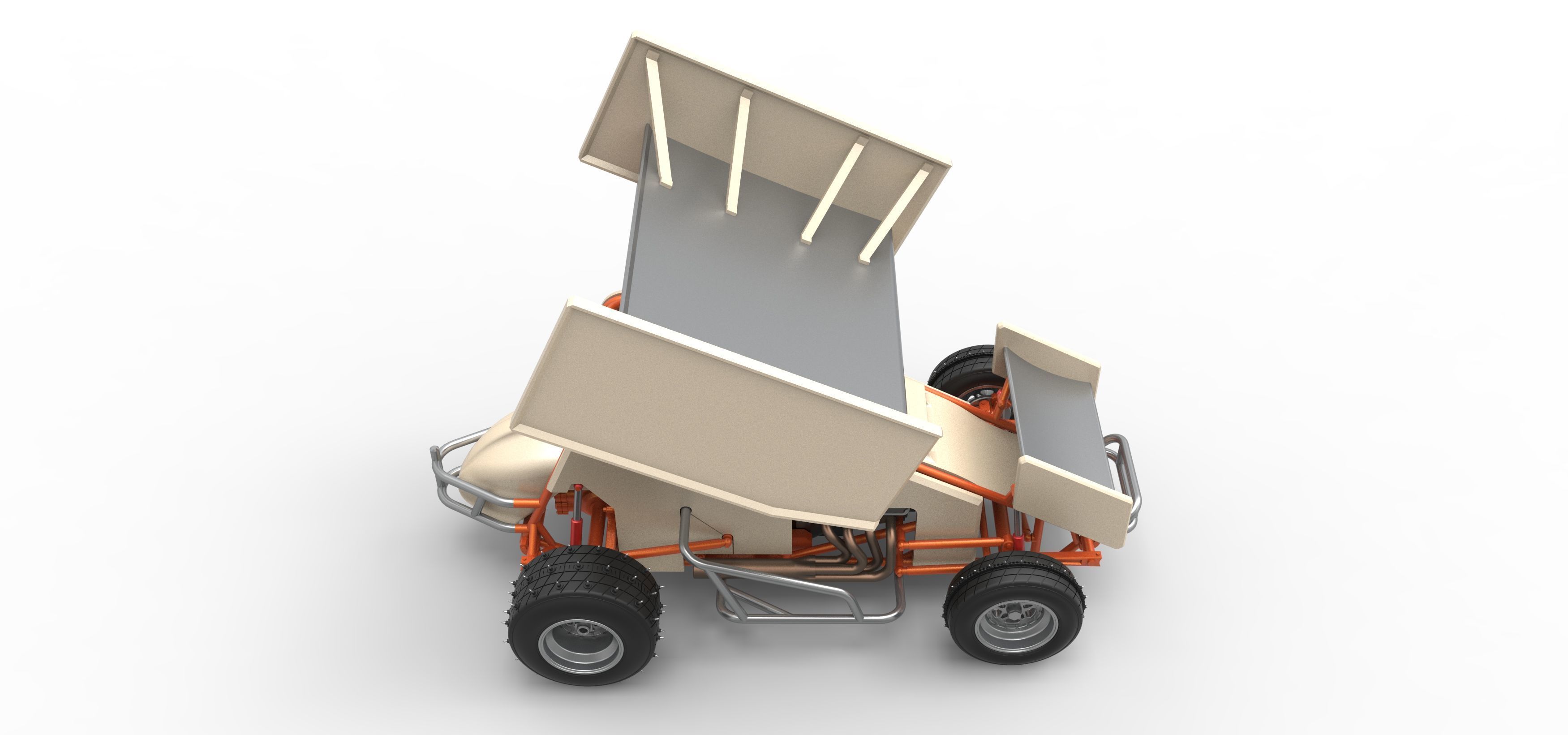 Winged Sprint car for Ice Scale 1 to 25 3D print model_23