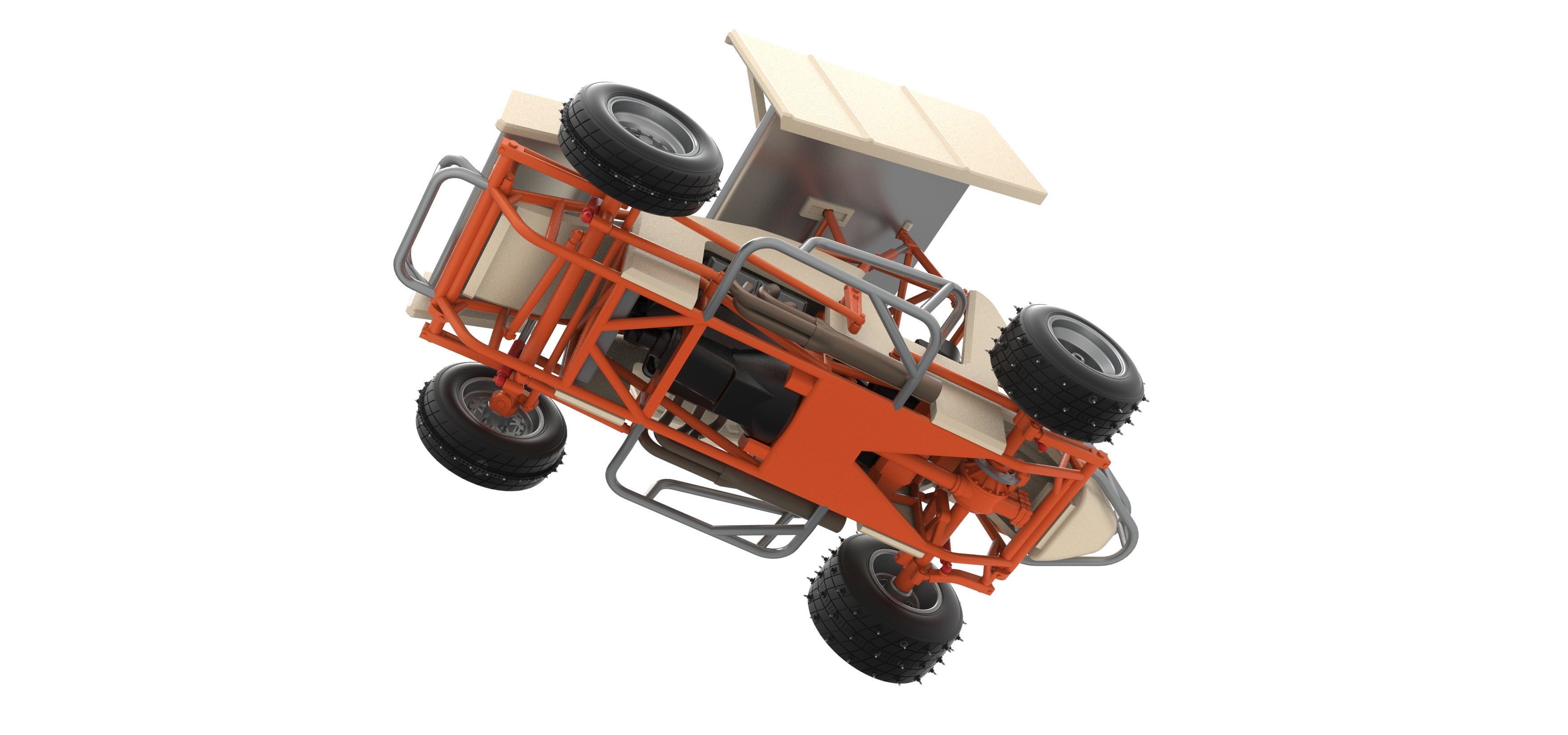 Winged Sprint car for Ice Scale 1 to 25 3D print model_3