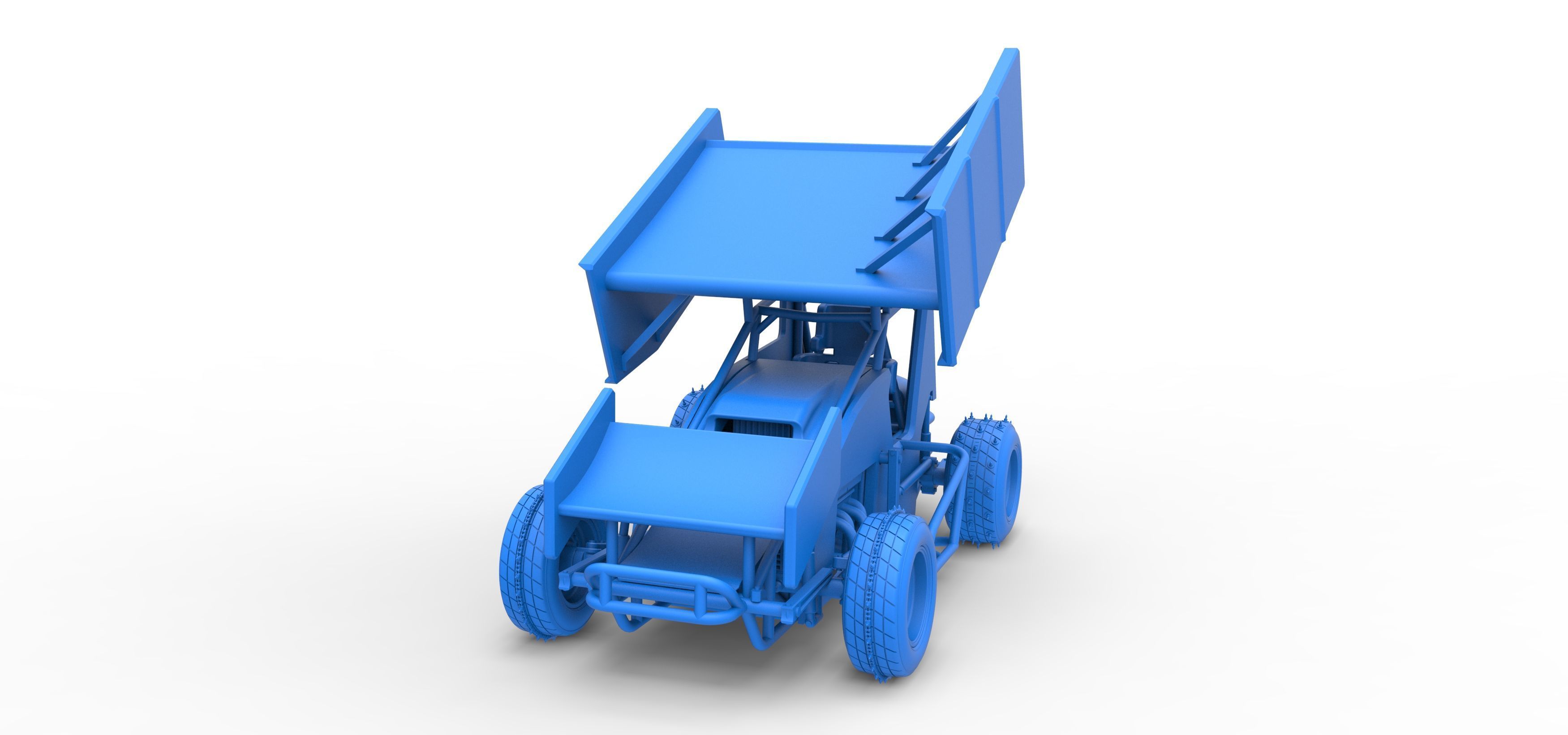 Winged Sprint car for Ice Scale 1 to 25 3D print model_32