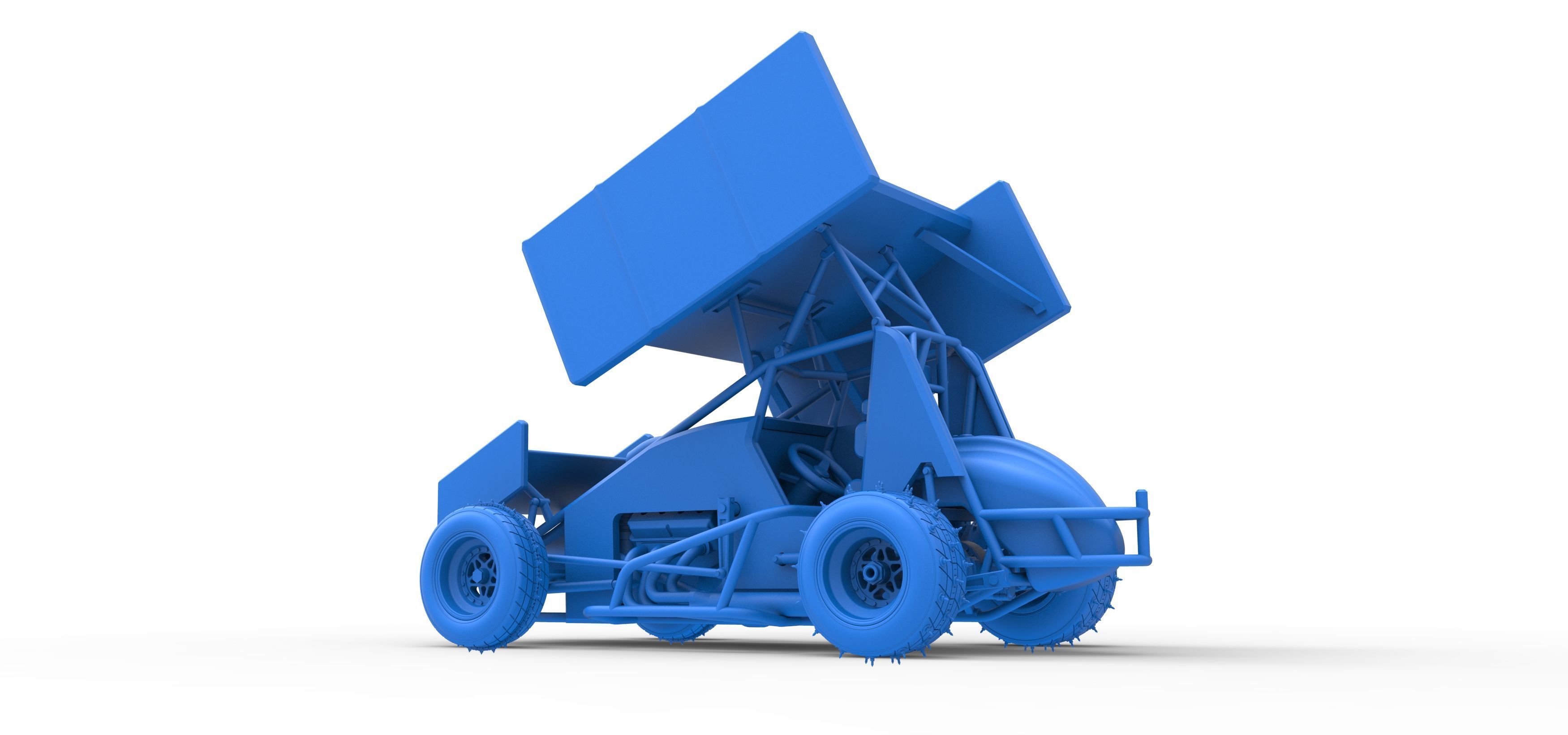 Winged Sprint car for Ice Scale 1 to 25 3D print model_40