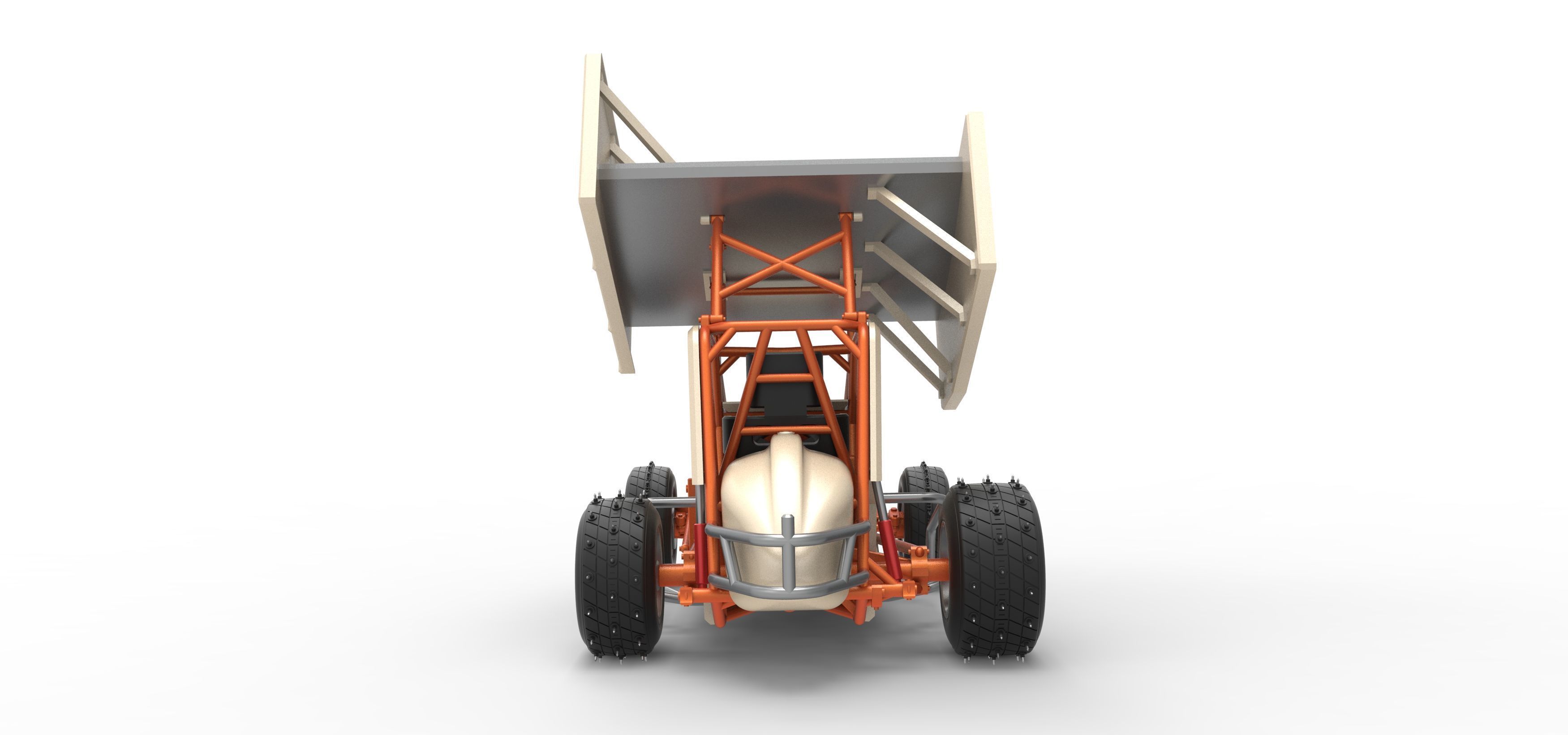 Winged Sprint car for Ice Scale 1 to 25 3D print model_16