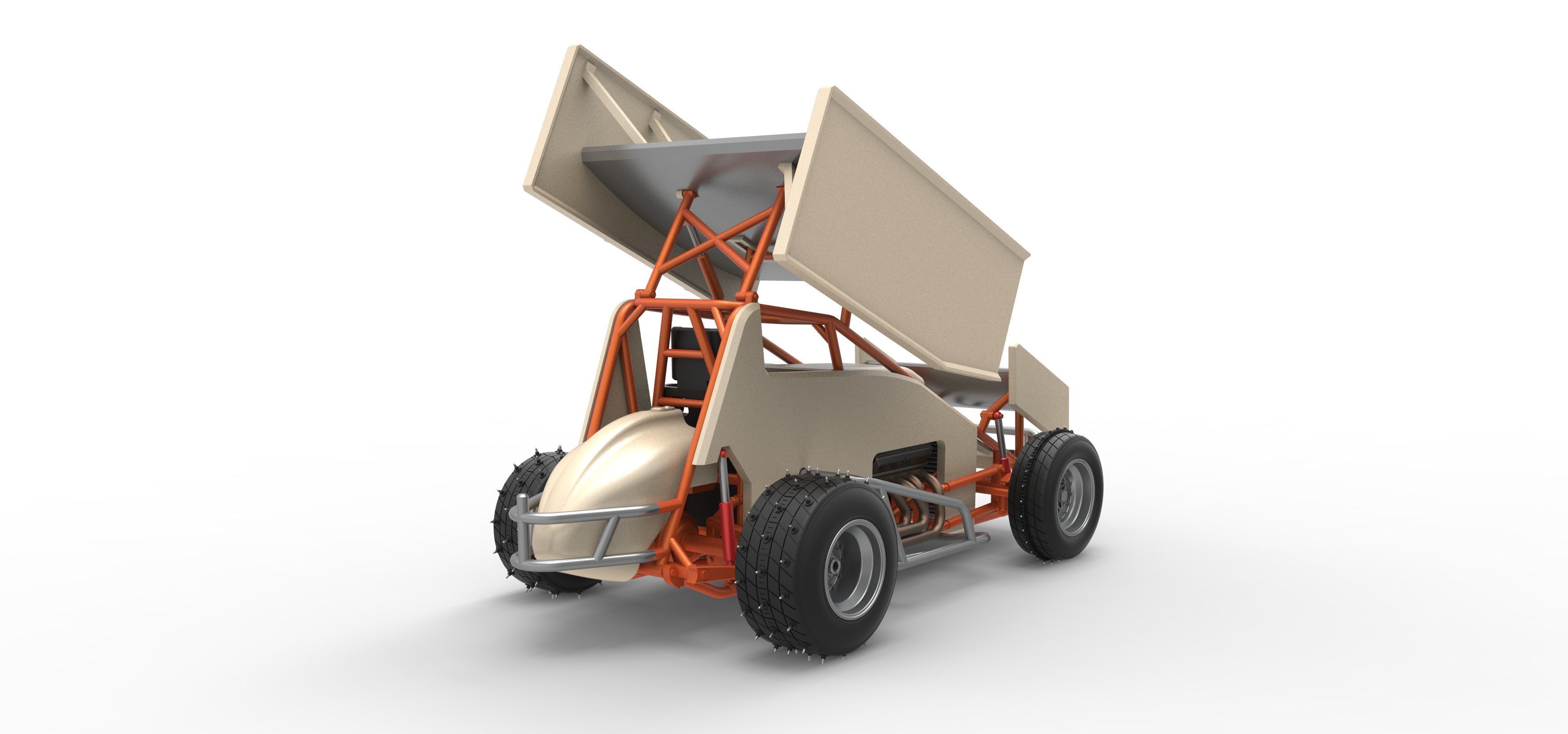 Winged Sprint car for Ice Scale 1 to 25 3D print model_18