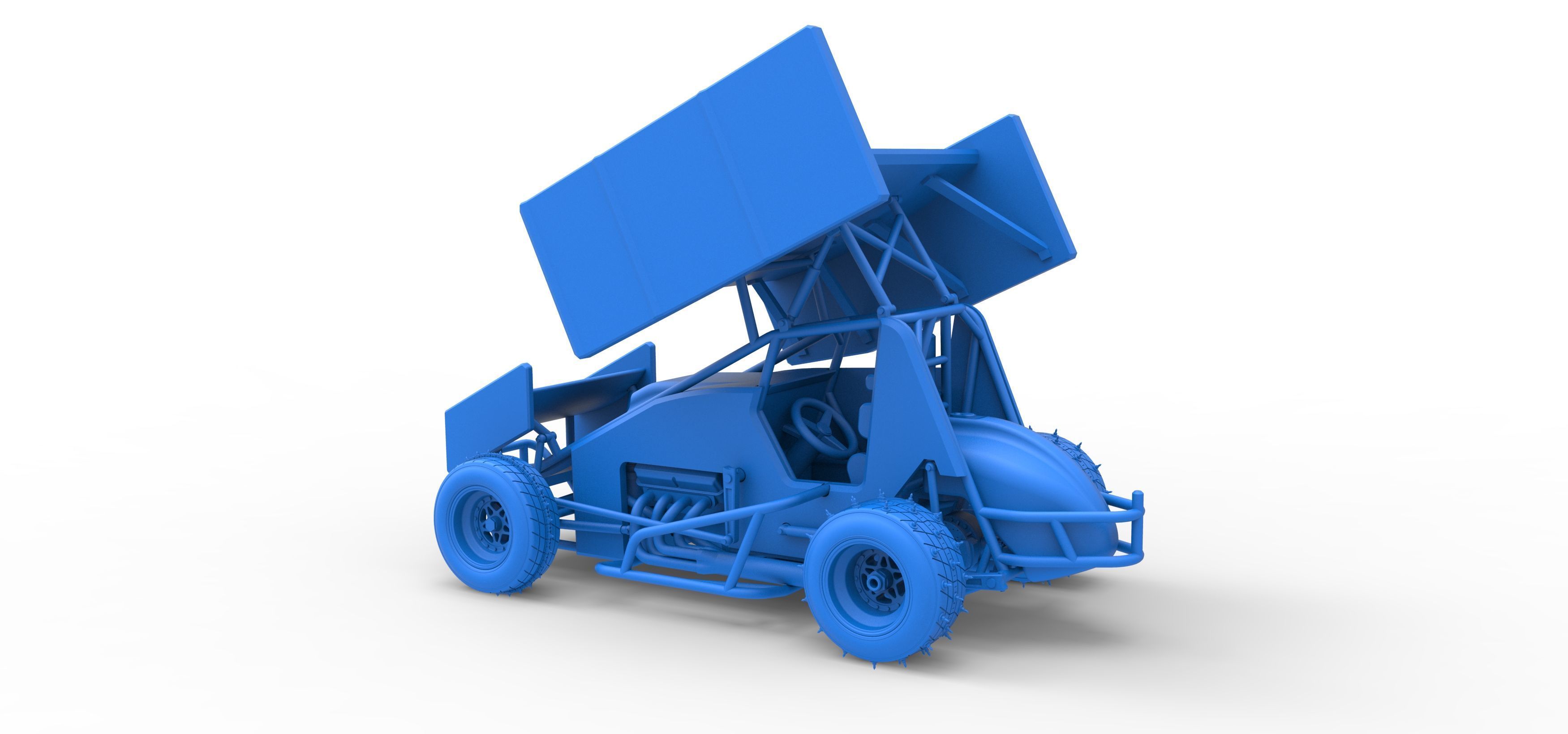 Winged Sprint car for Ice Scale 1 to 25 3D print model_39