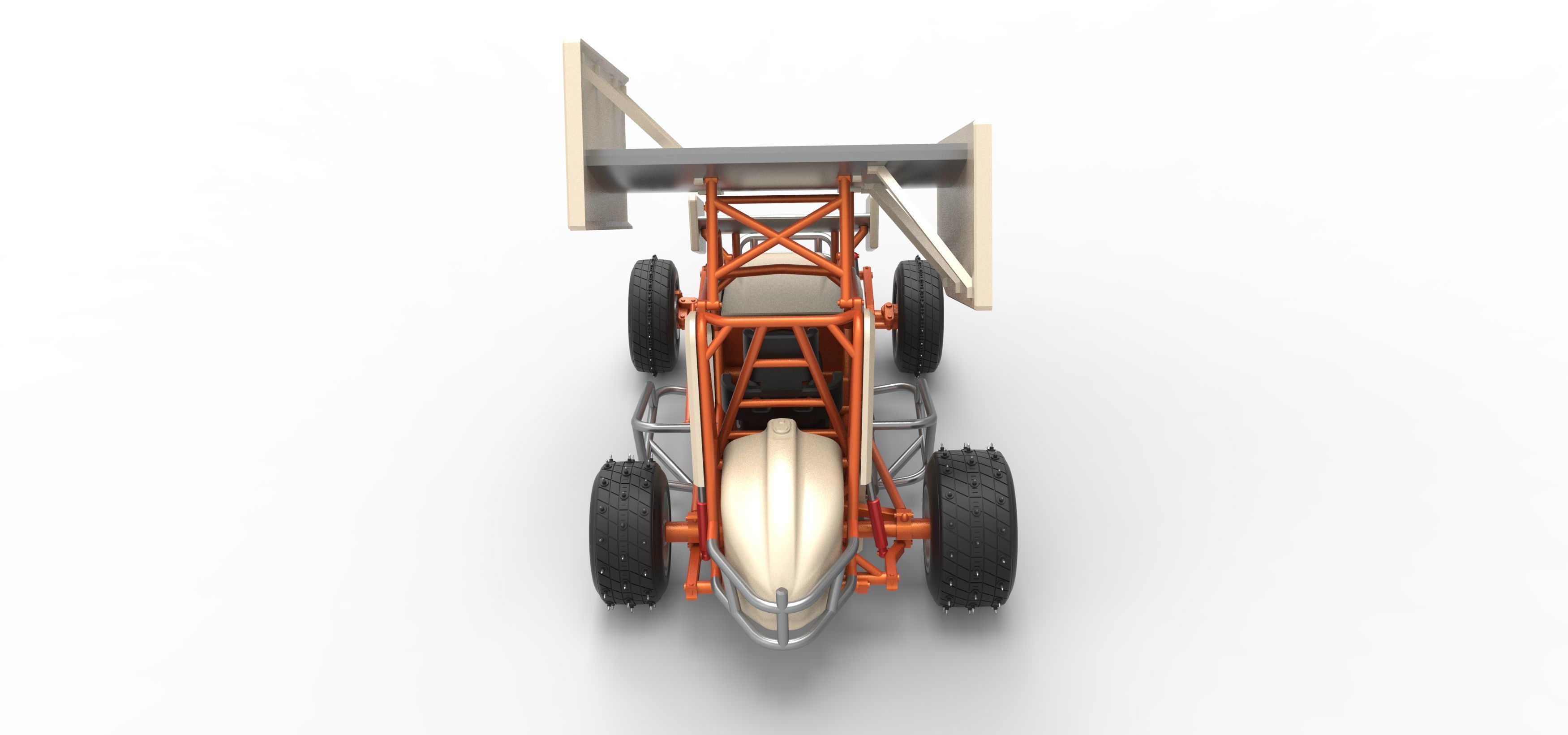 Winged Sprint car for Ice Scale 1 to 25 3D print model_17