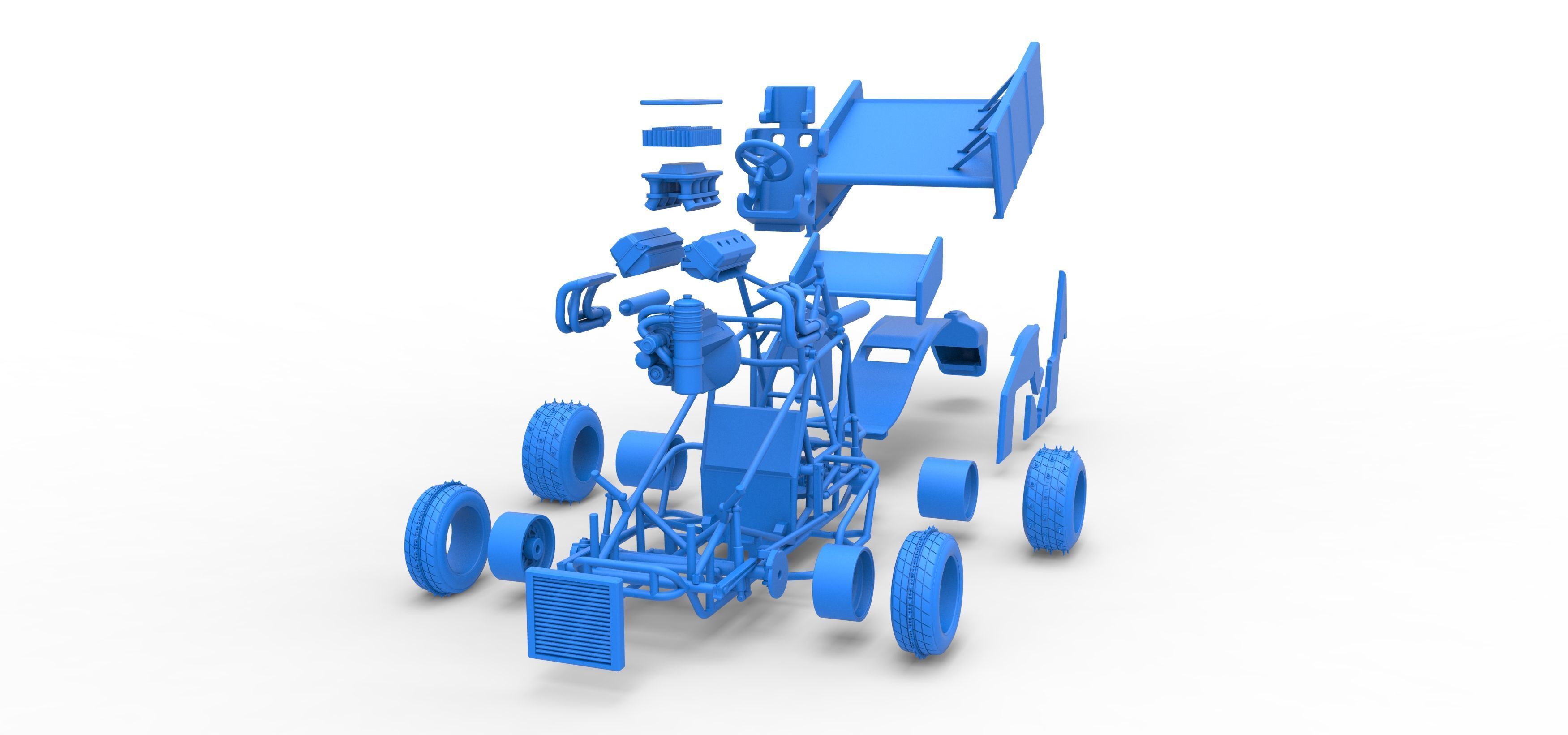 Winged Sprint car for Ice Scale 1 to 25 3D print model_58