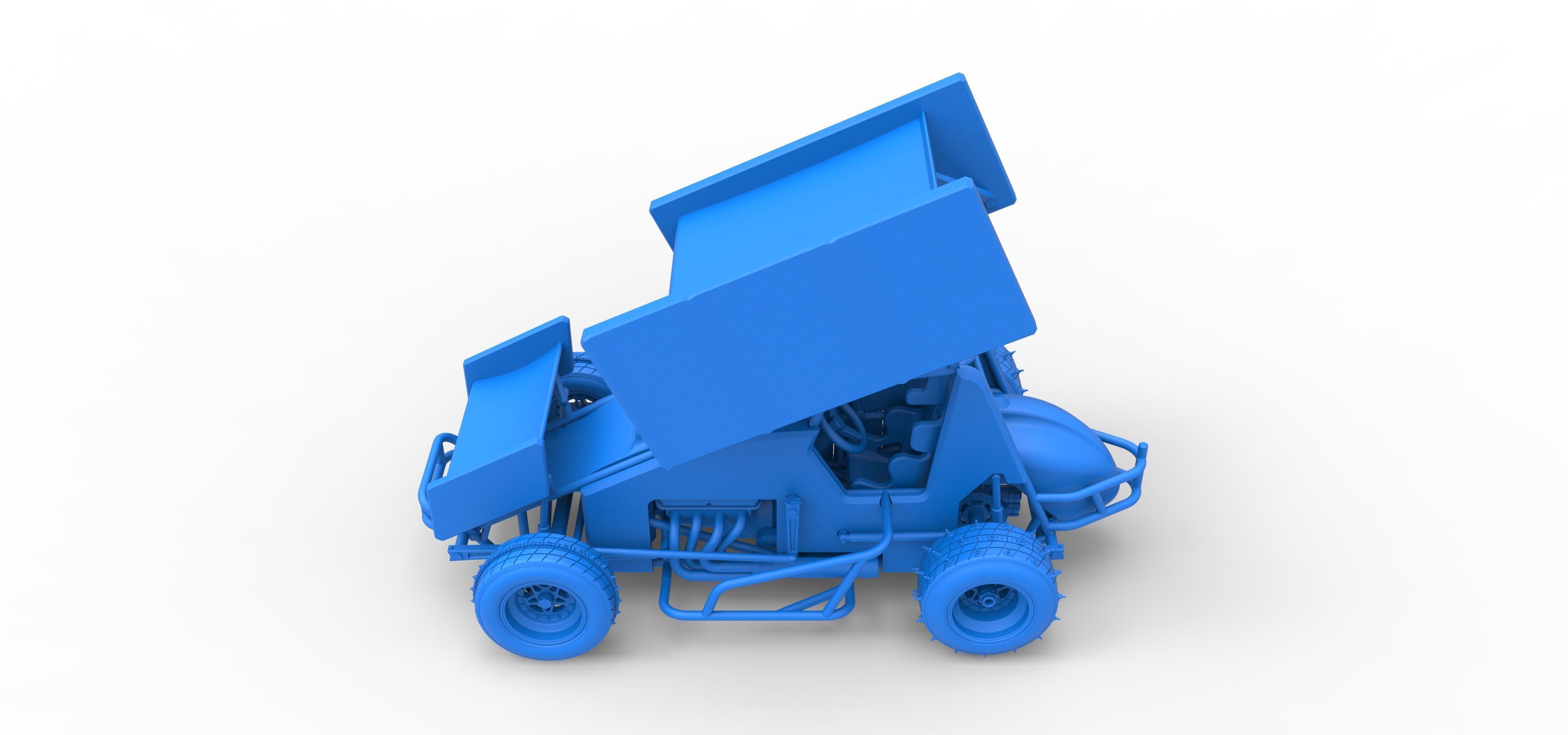 Winged Sprint car for Ice Scale 1 to 25 3D print model_37