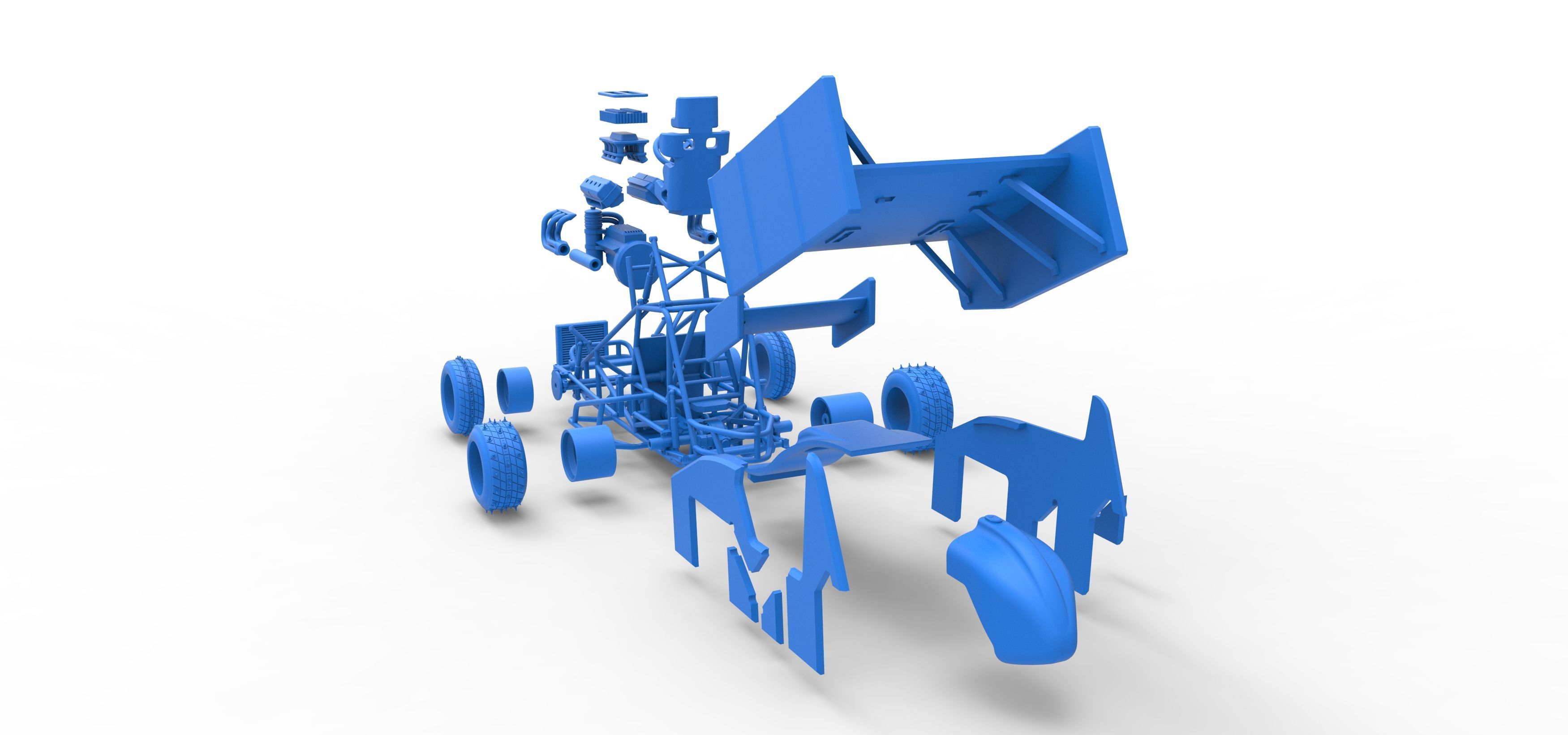 Winged Sprint car for Ice Scale 1 to 25 3D print model_62