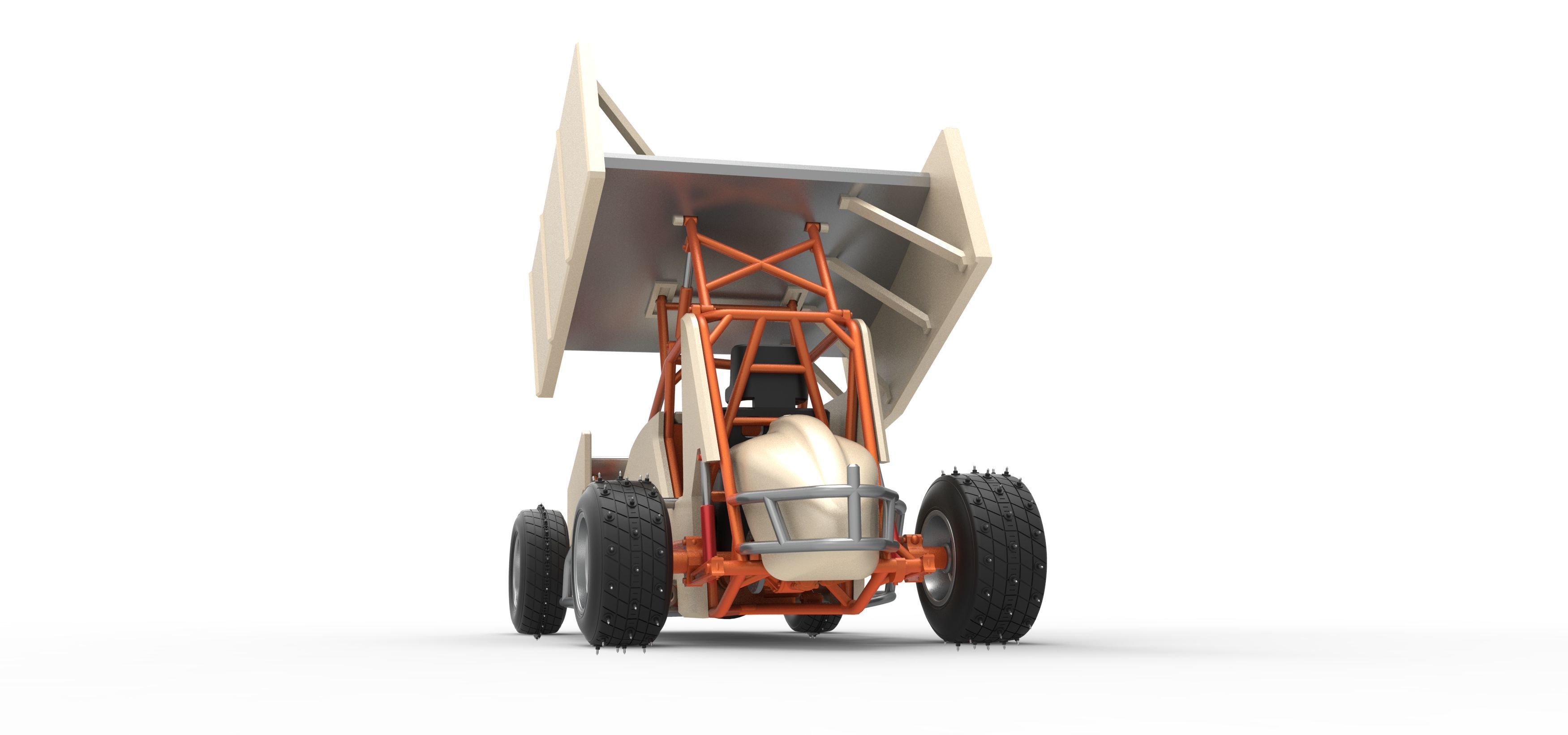 Winged Sprint car for Ice Scale 1 to 25 3D print model_15