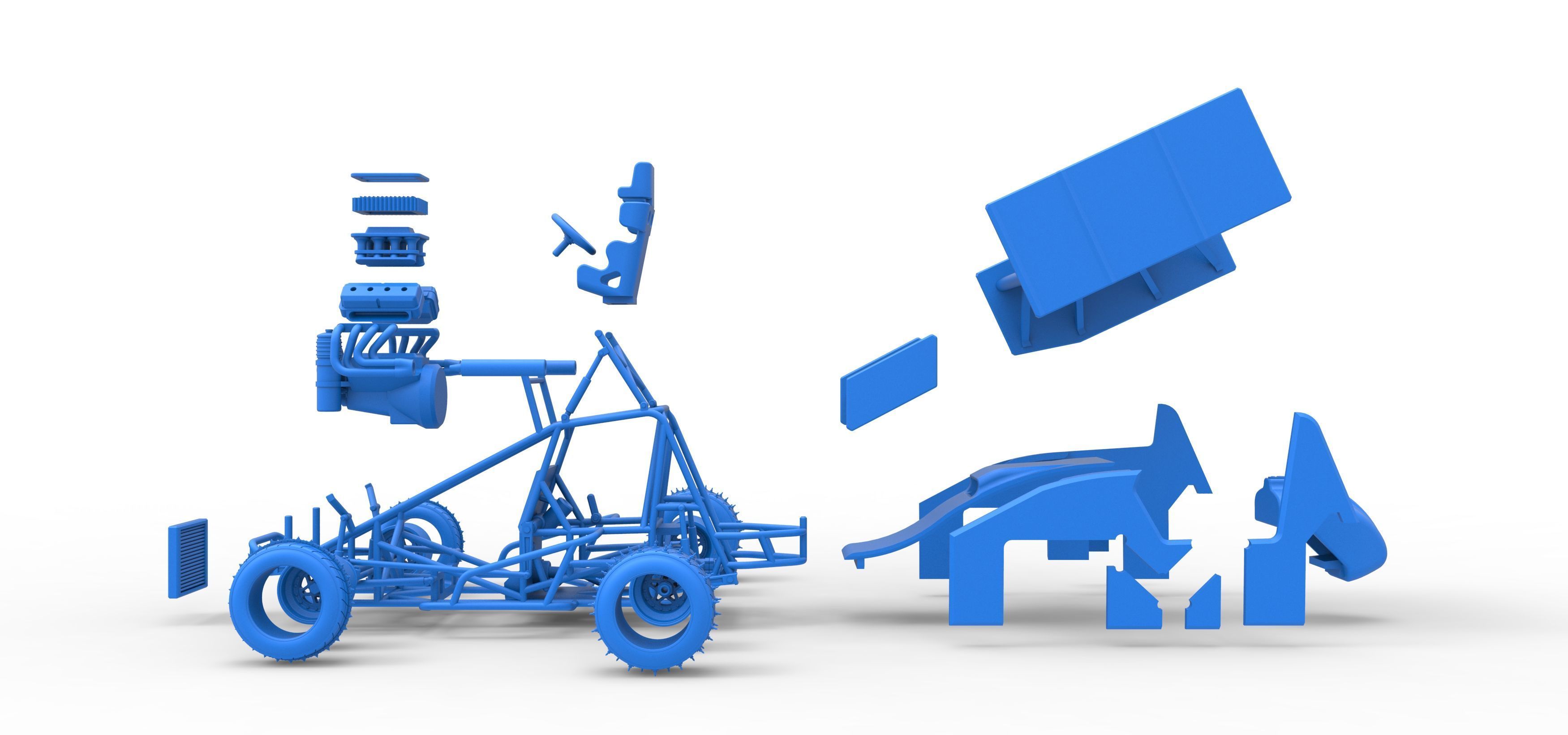 Winged Sprint car for Ice Scale 1 to 25 3D print model_59