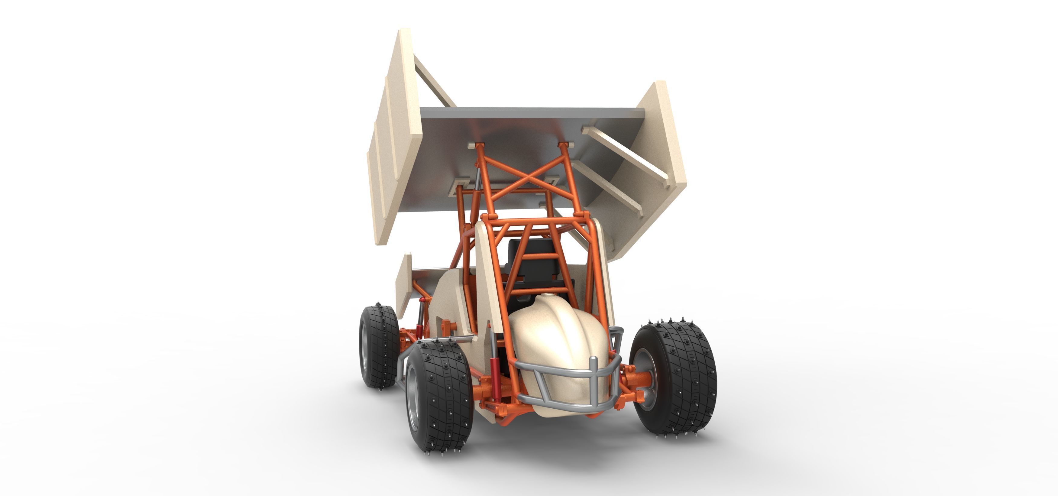 Winged Sprint car for Ice Scale 1 to 25 3D print model_14