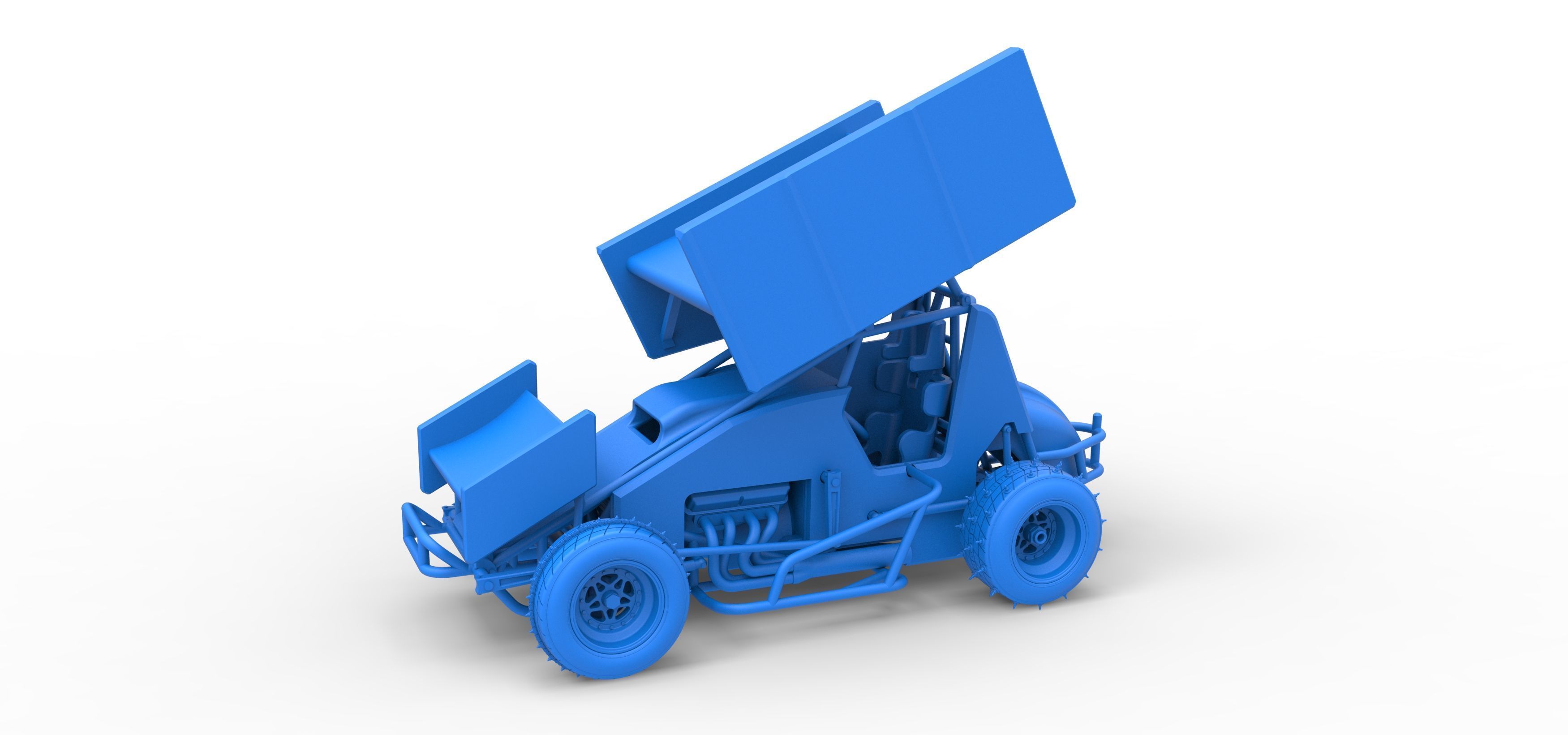 Winged Sprint car for Ice Scale 1 to 25 3D print model_28