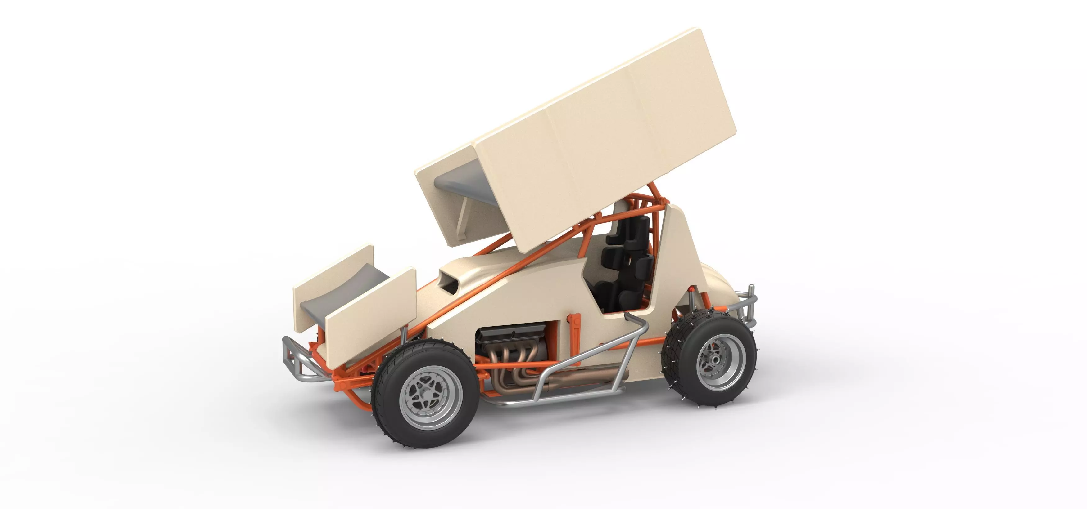 Winged Sprint car for Ice Scale 1 to 25 3D print model_0