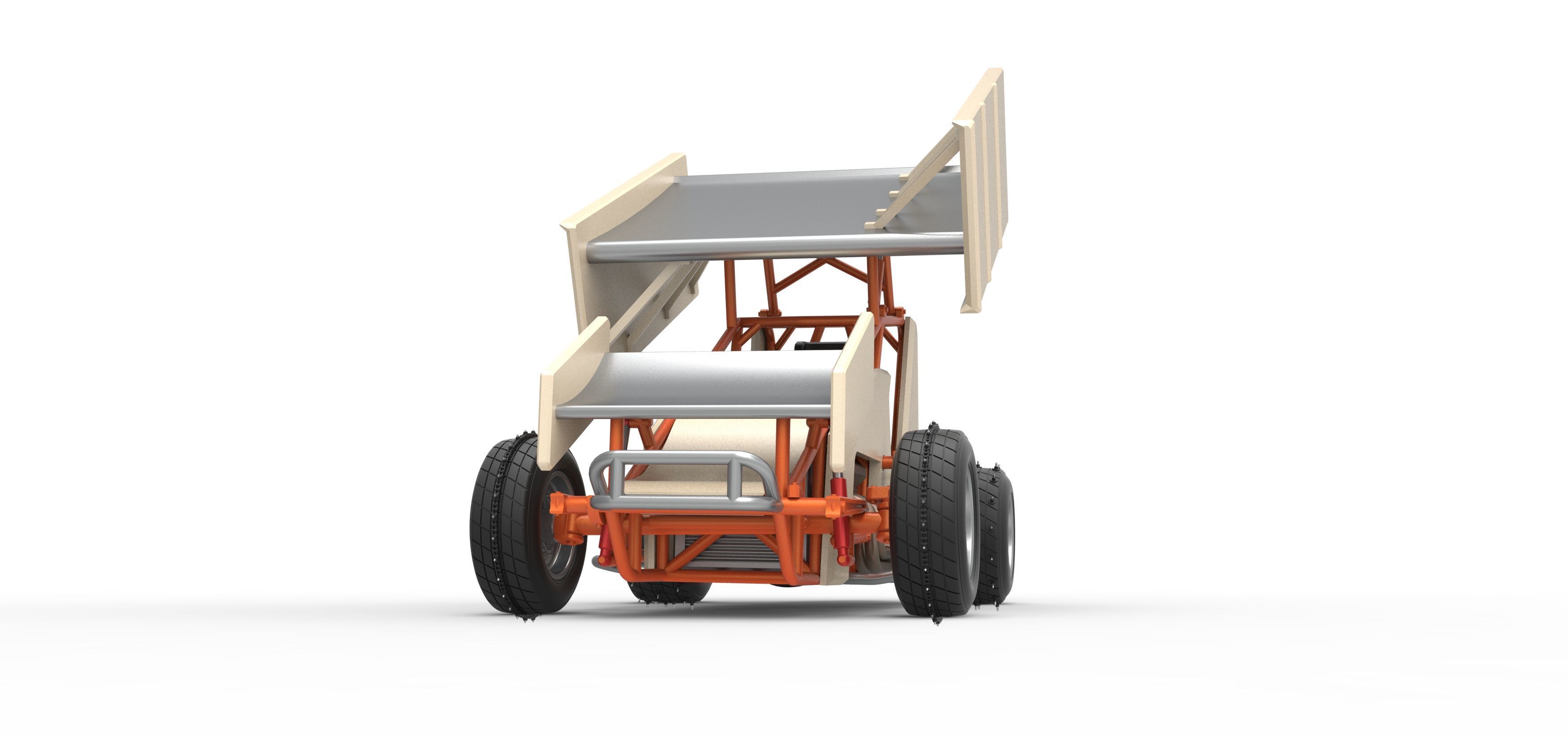 Winged Sprint car for Ice Scale 1 to 25 3D print model_6