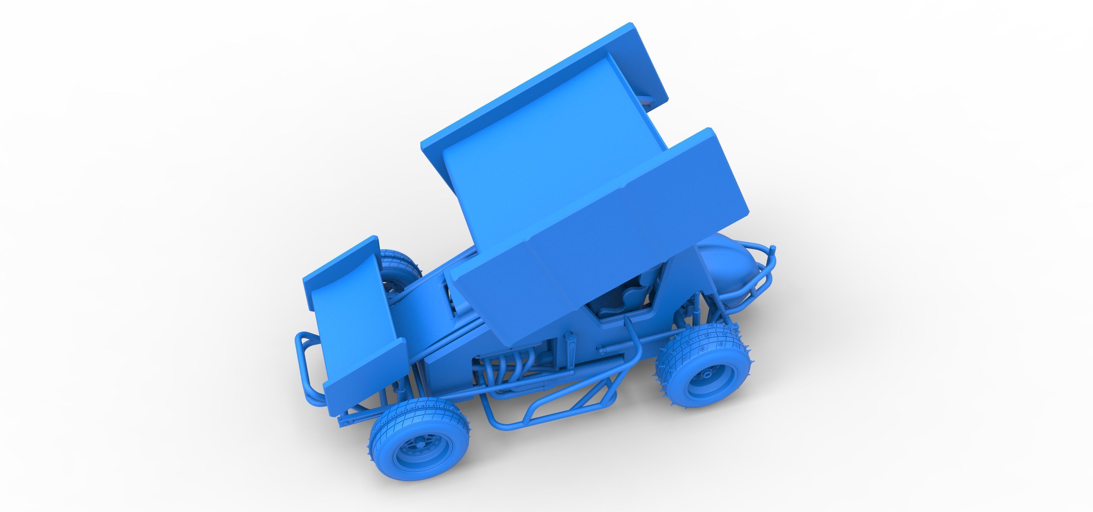 Winged Sprint car for Ice Scale 1 to 25 3D print model_31