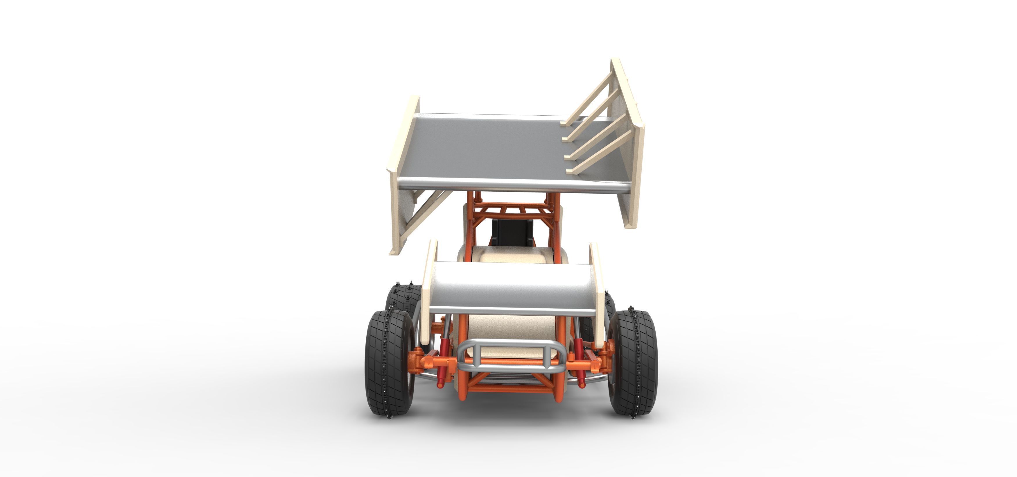 Winged Sprint car for Ice Scale 1 to 25 3D print model_7