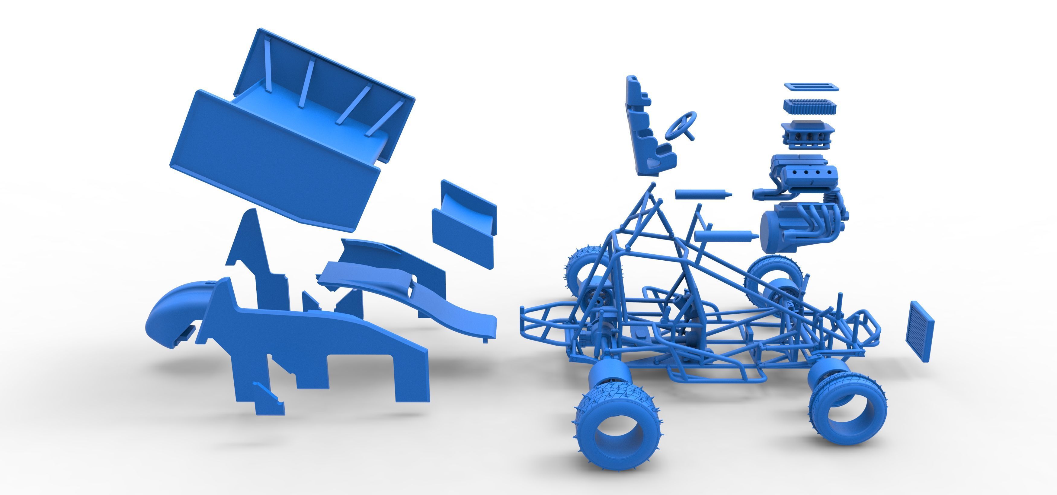 Winged Sprint car for Ice Scale 1 to 25 3D print model_65