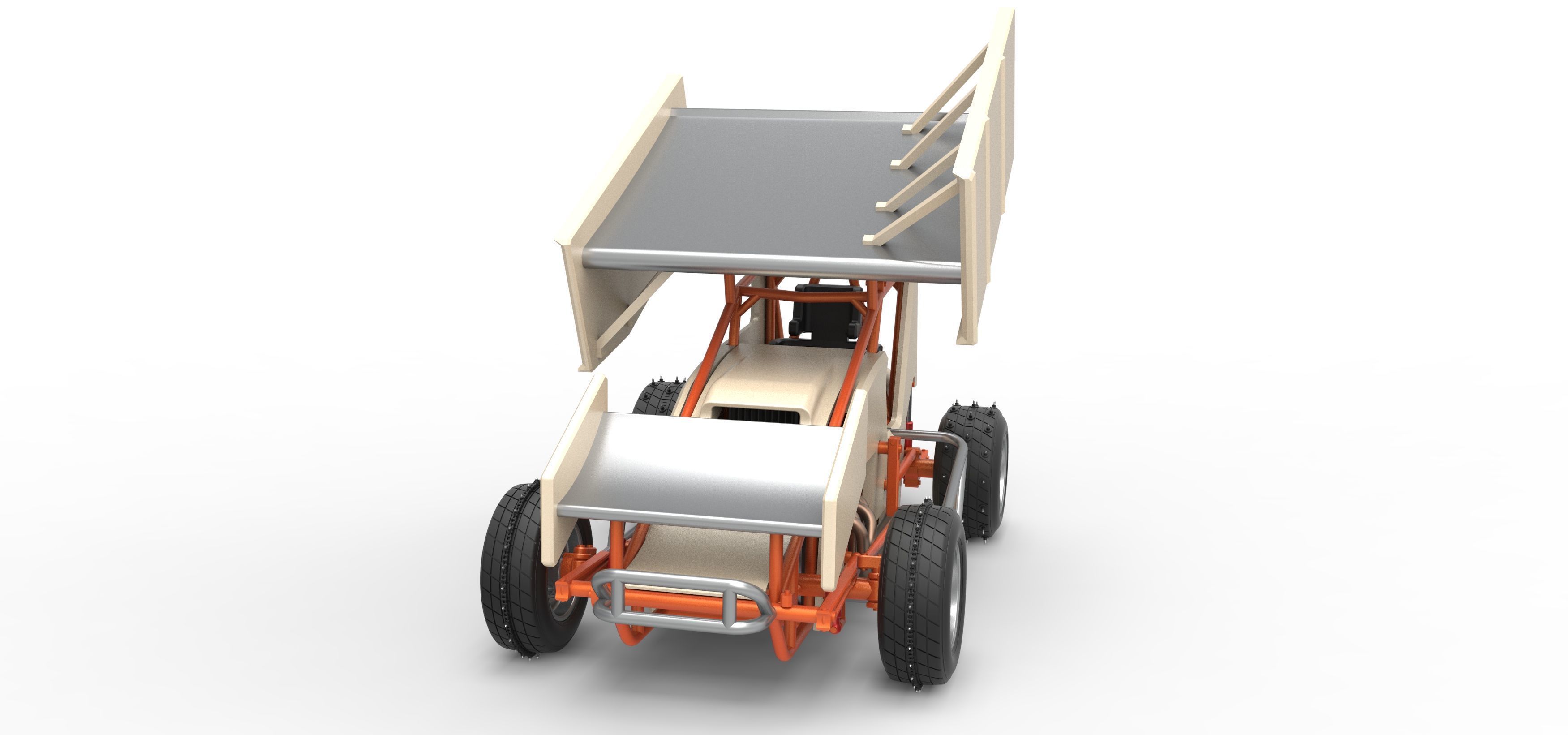 Winged Sprint car for Ice Scale 1 to 25 3D print model_5