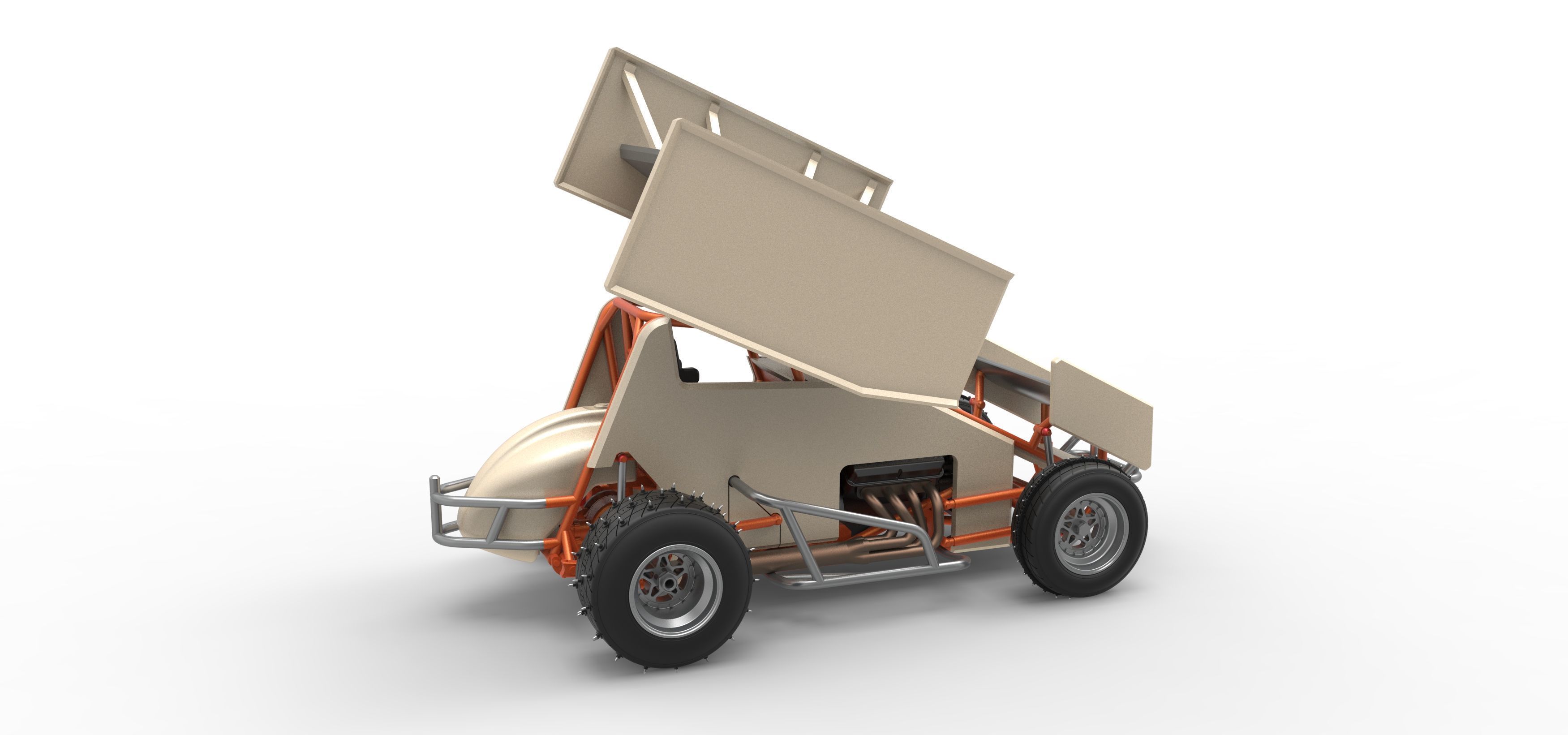 Winged Sprint car for Ice Scale 1 to 25 3D print model_20