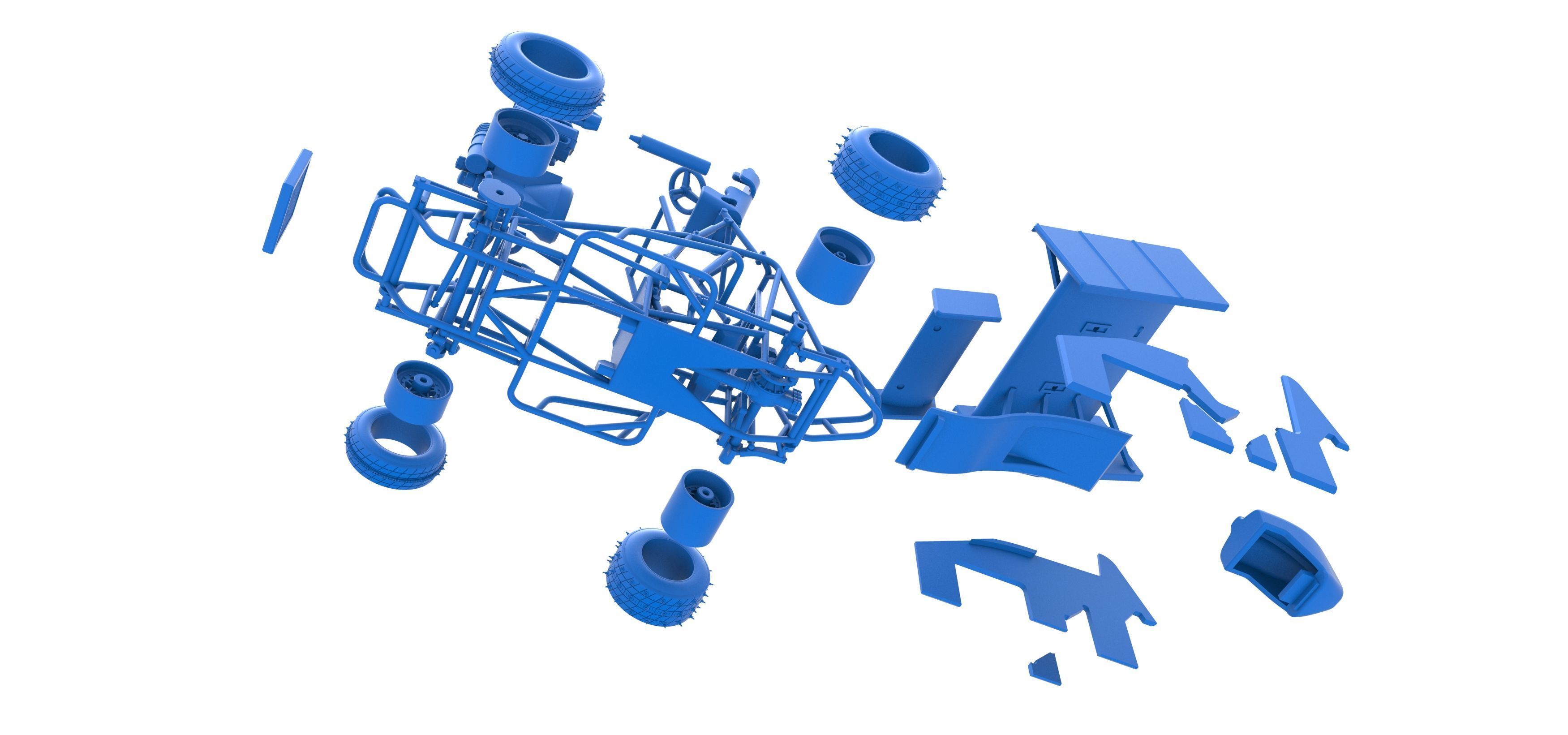 Winged Sprint car for Ice Scale 1 to 25 3D print model_57