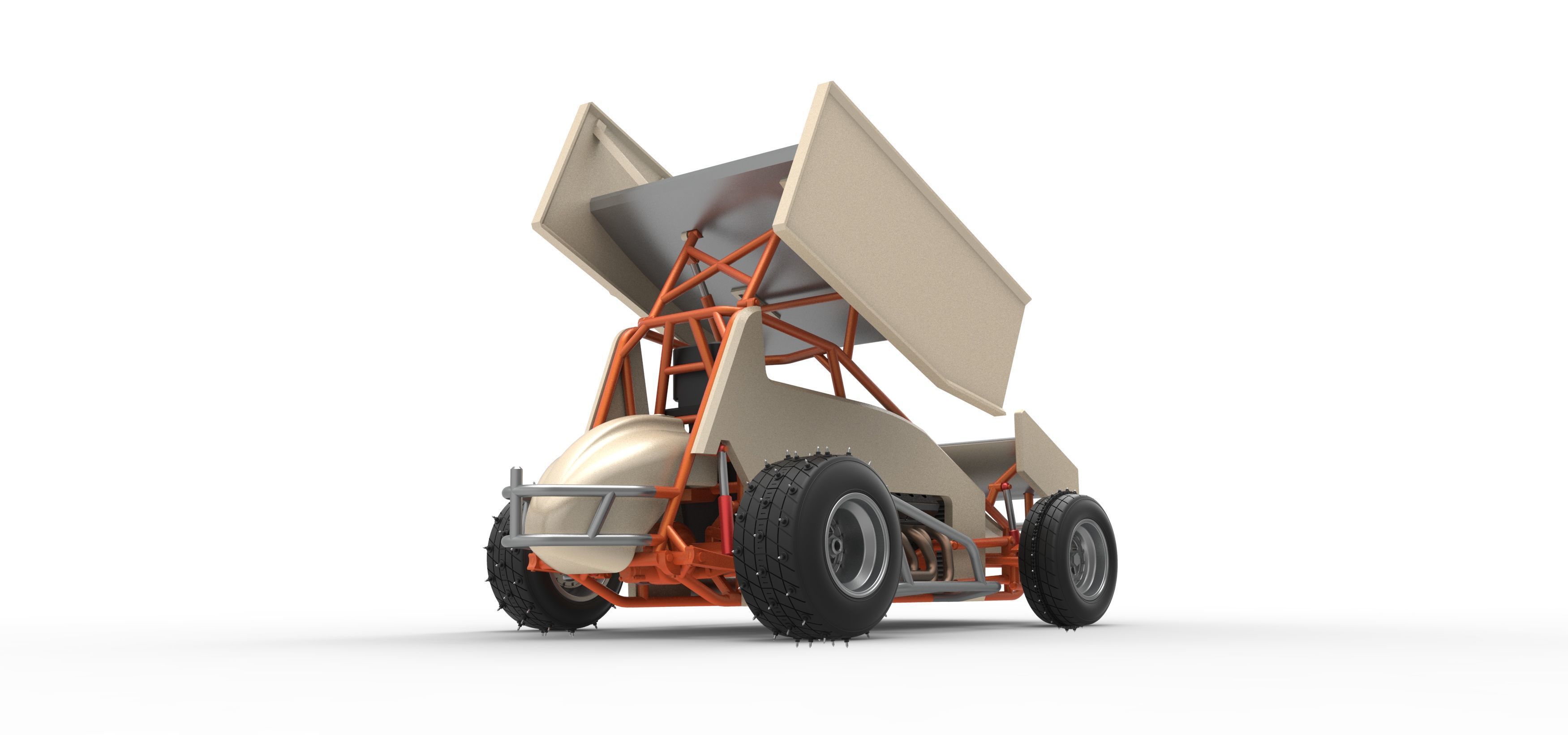 Winged Sprint car for Ice Scale 1 to 25 3D print model_19