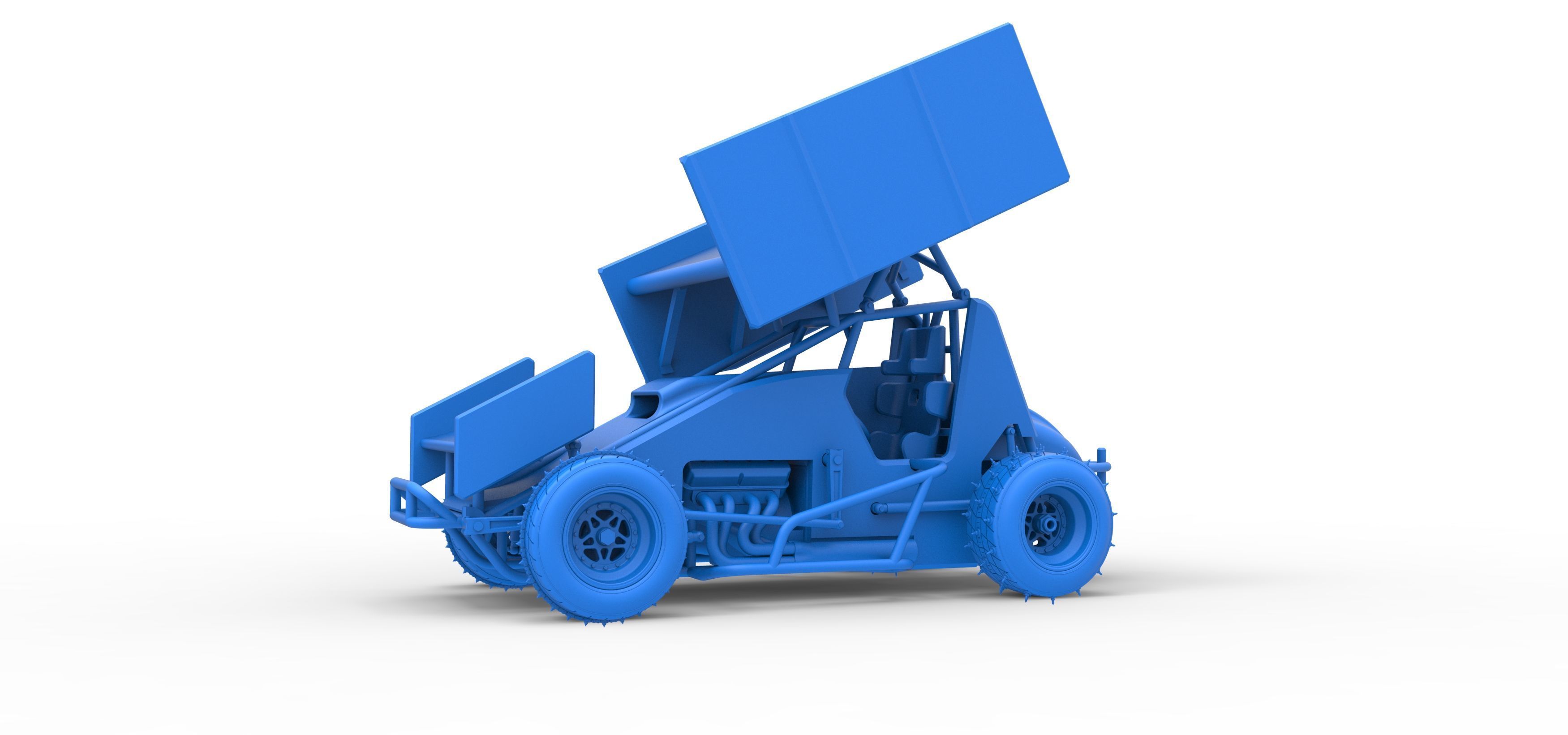 Winged Sprint car for Ice Scale 1 to 25 3D print model_29