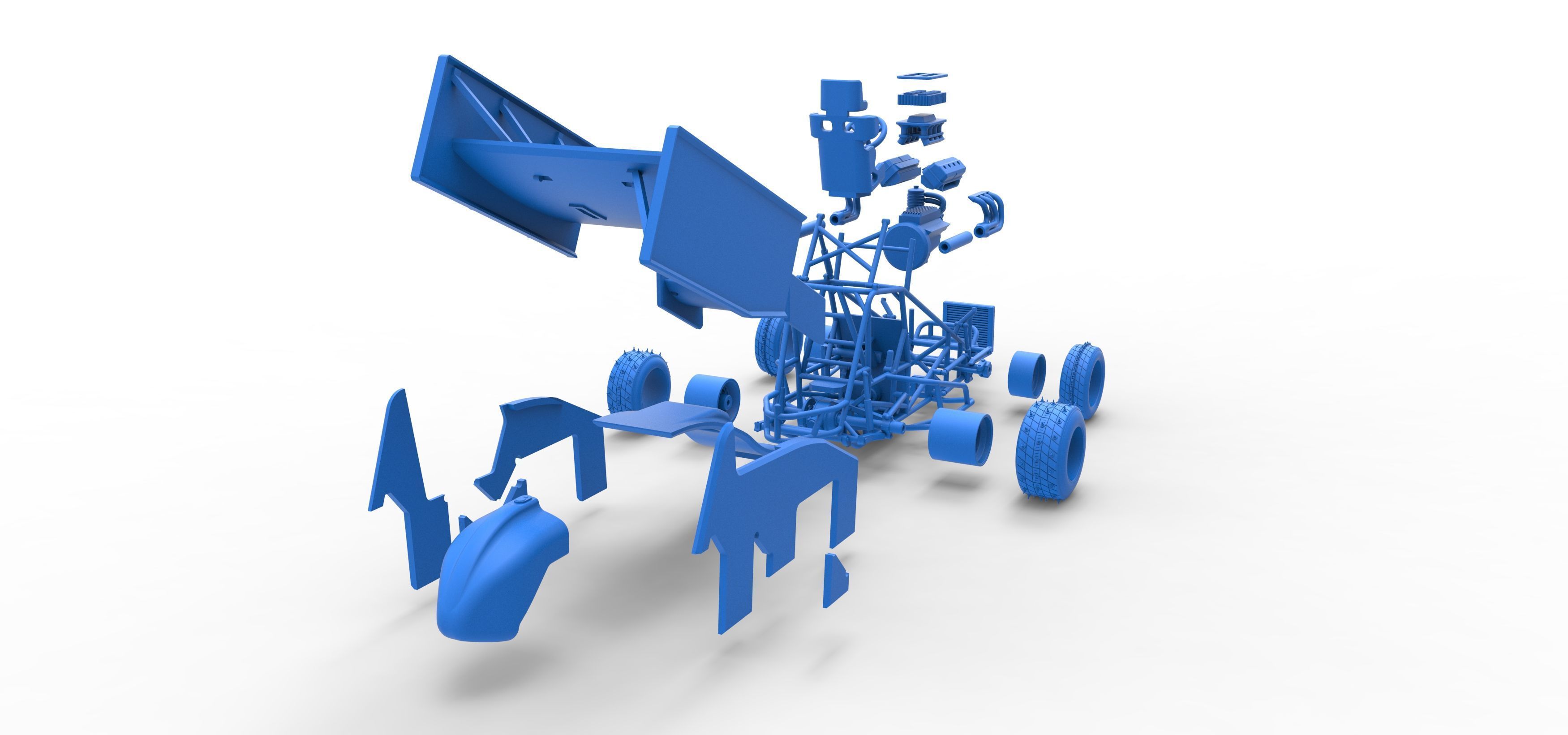 Winged Sprint car for Ice Scale 1 to 25 3D print model_63