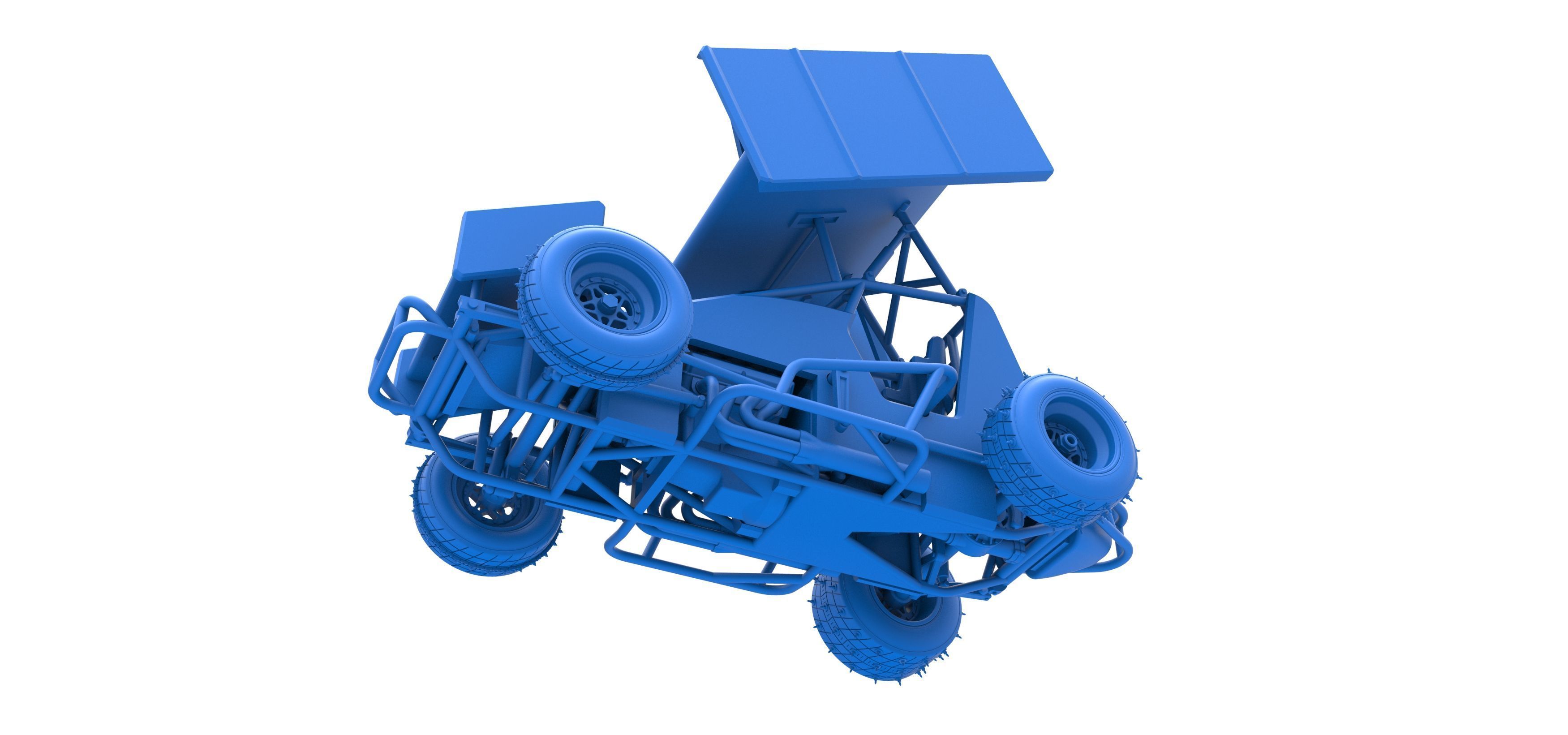 Winged Sprint car for Ice Scale 1 to 25 3D print model_30