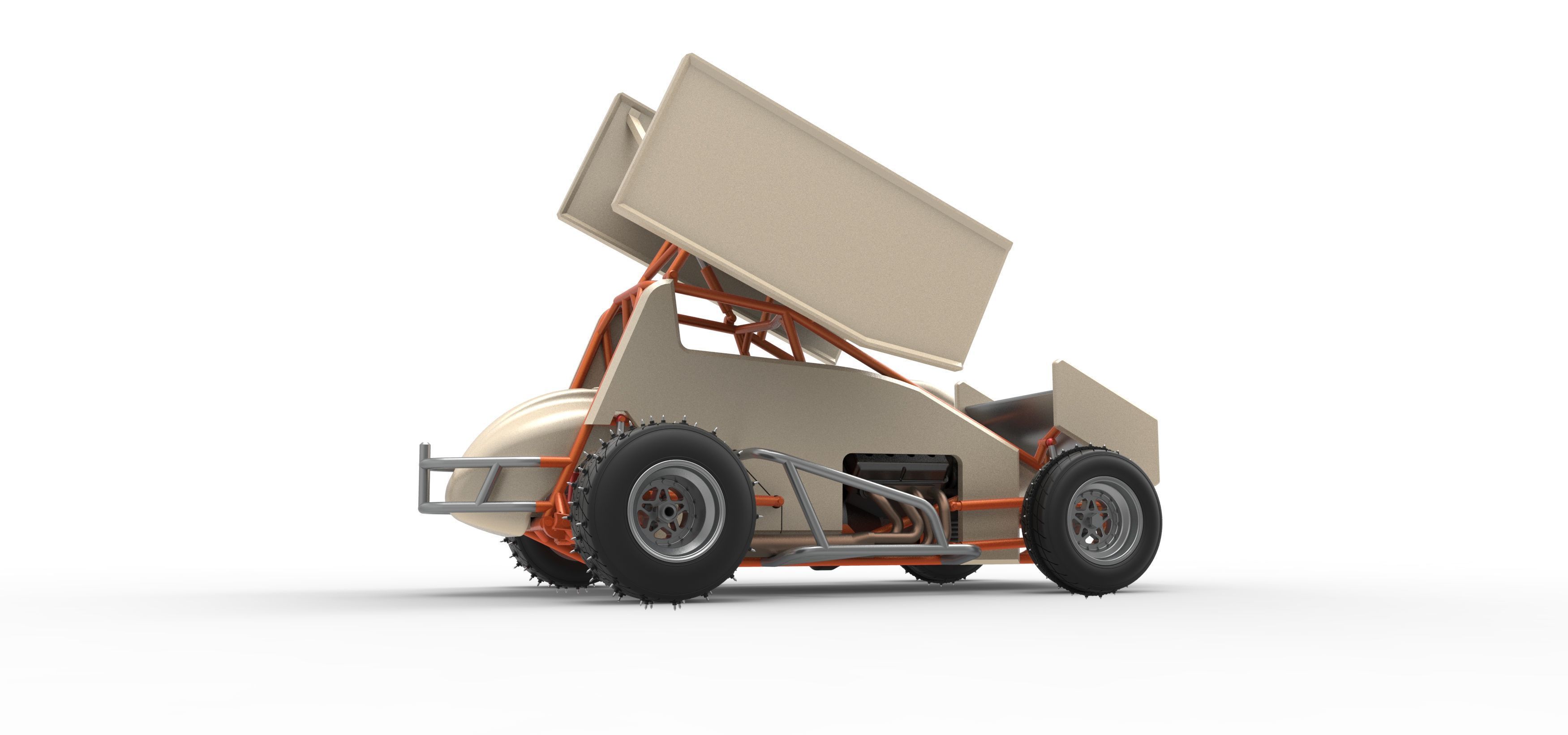 Winged Sprint car for Ice Scale 1 to 25 3D print model_21