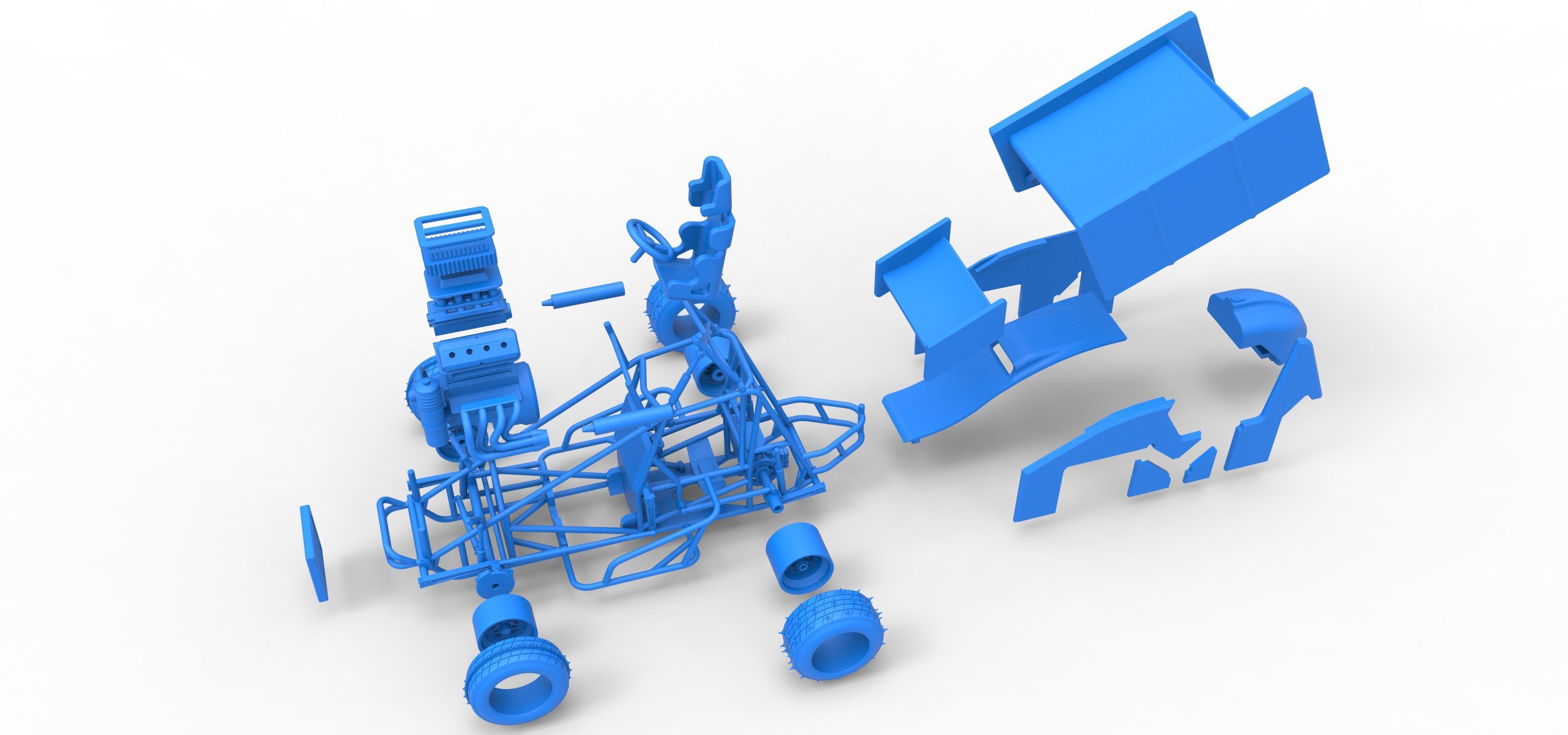 Winged Sprint car for Ice Scale 1 to 25 3D print model_56