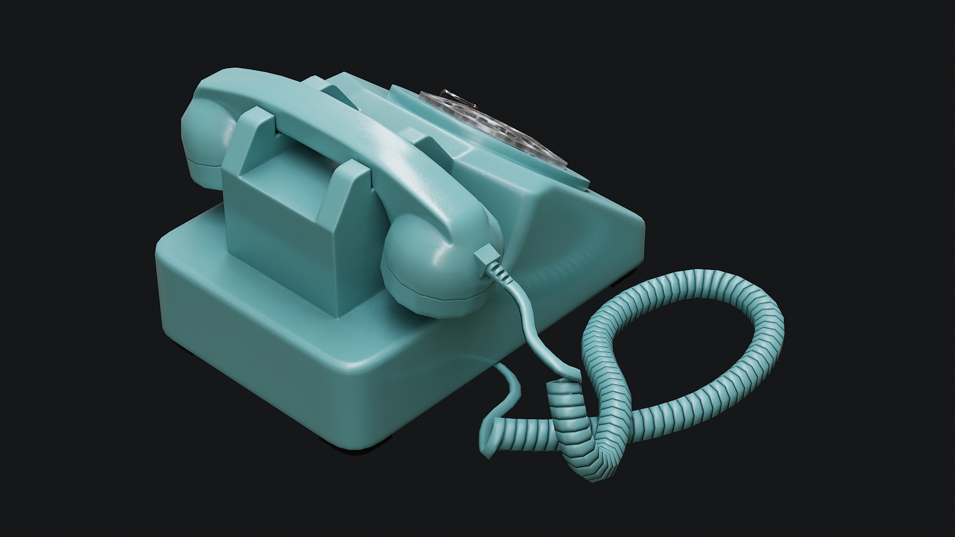 Low Poly PBR Rotary Phone Low-poly 3D model_20