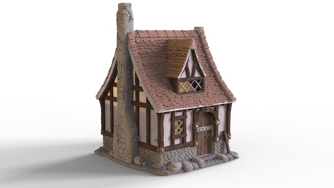 one-storey house 3D print model_1