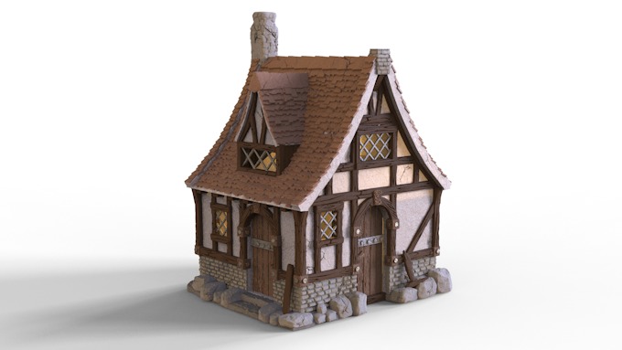 one-storey house 3D print model_4