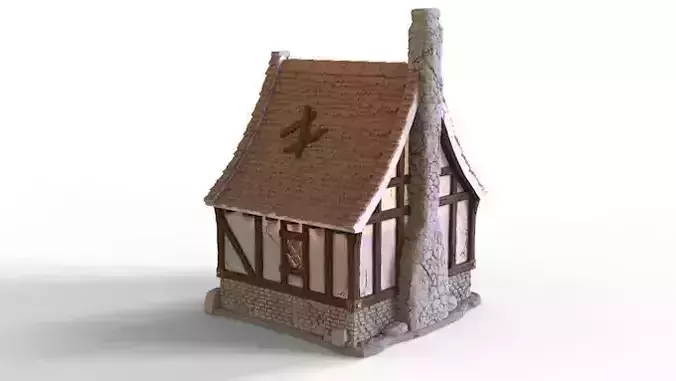 one-storey house 3D print model